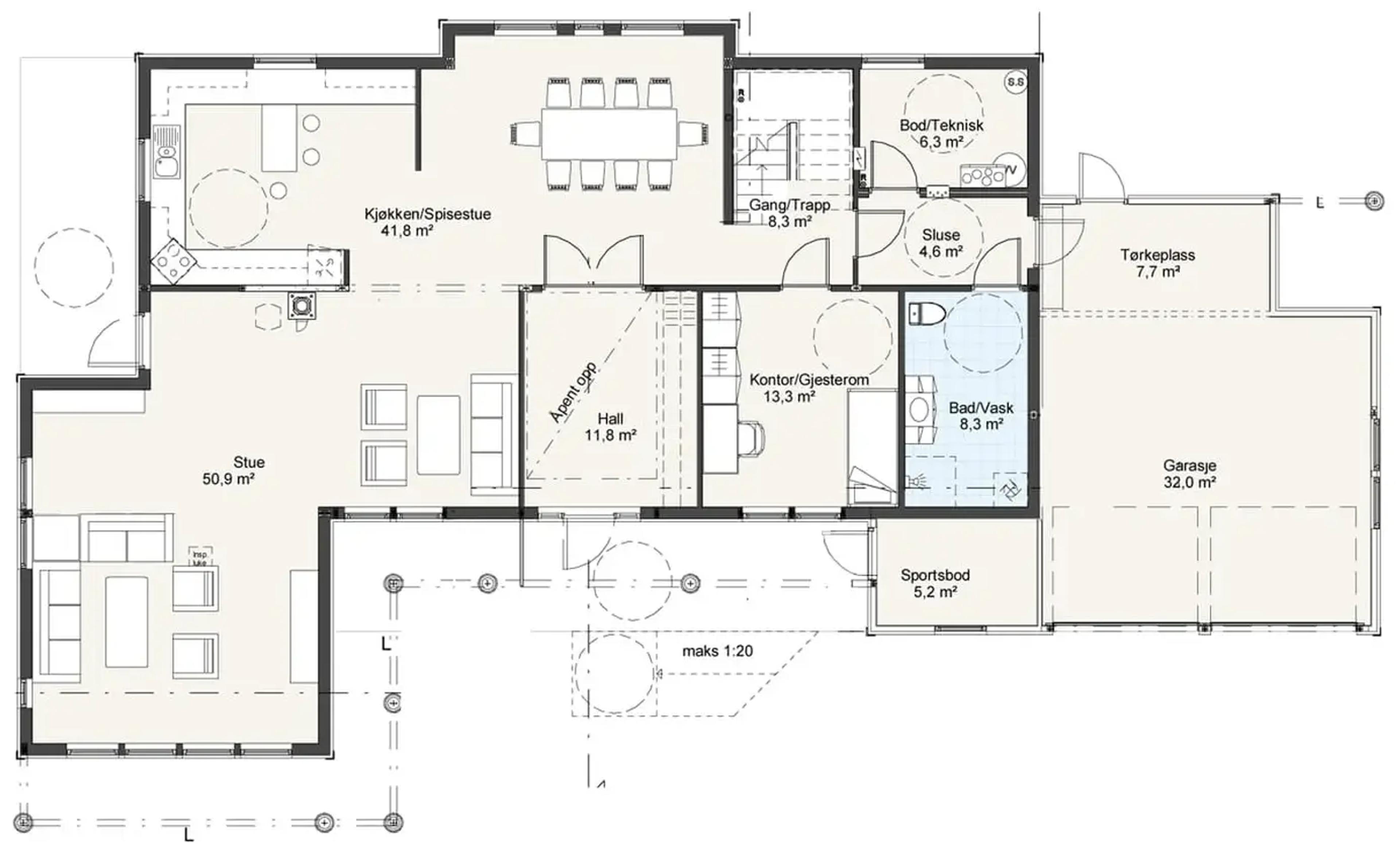 Kongsgård plantegning 1. etg