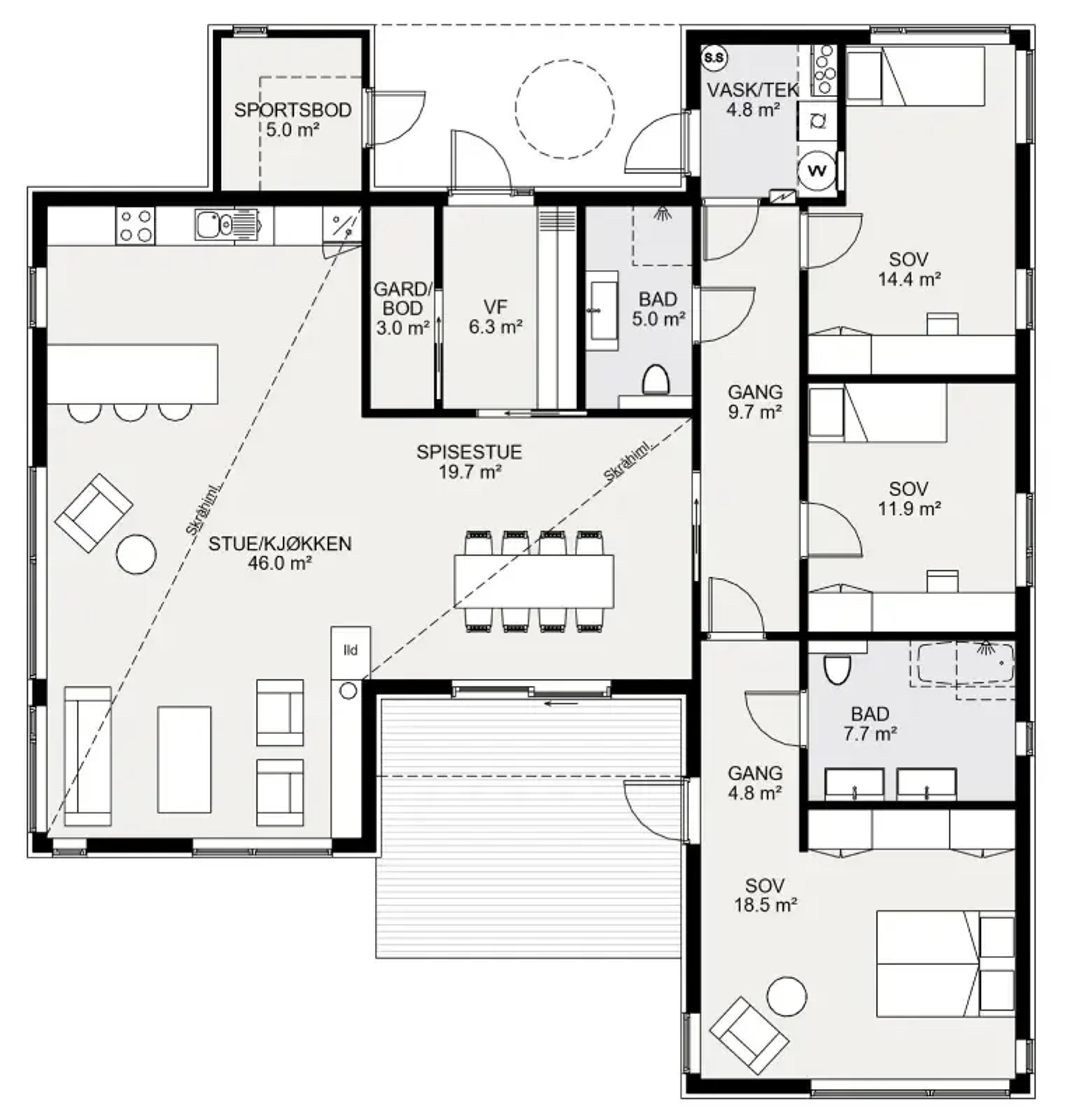 Stryn plantegning 1. etg