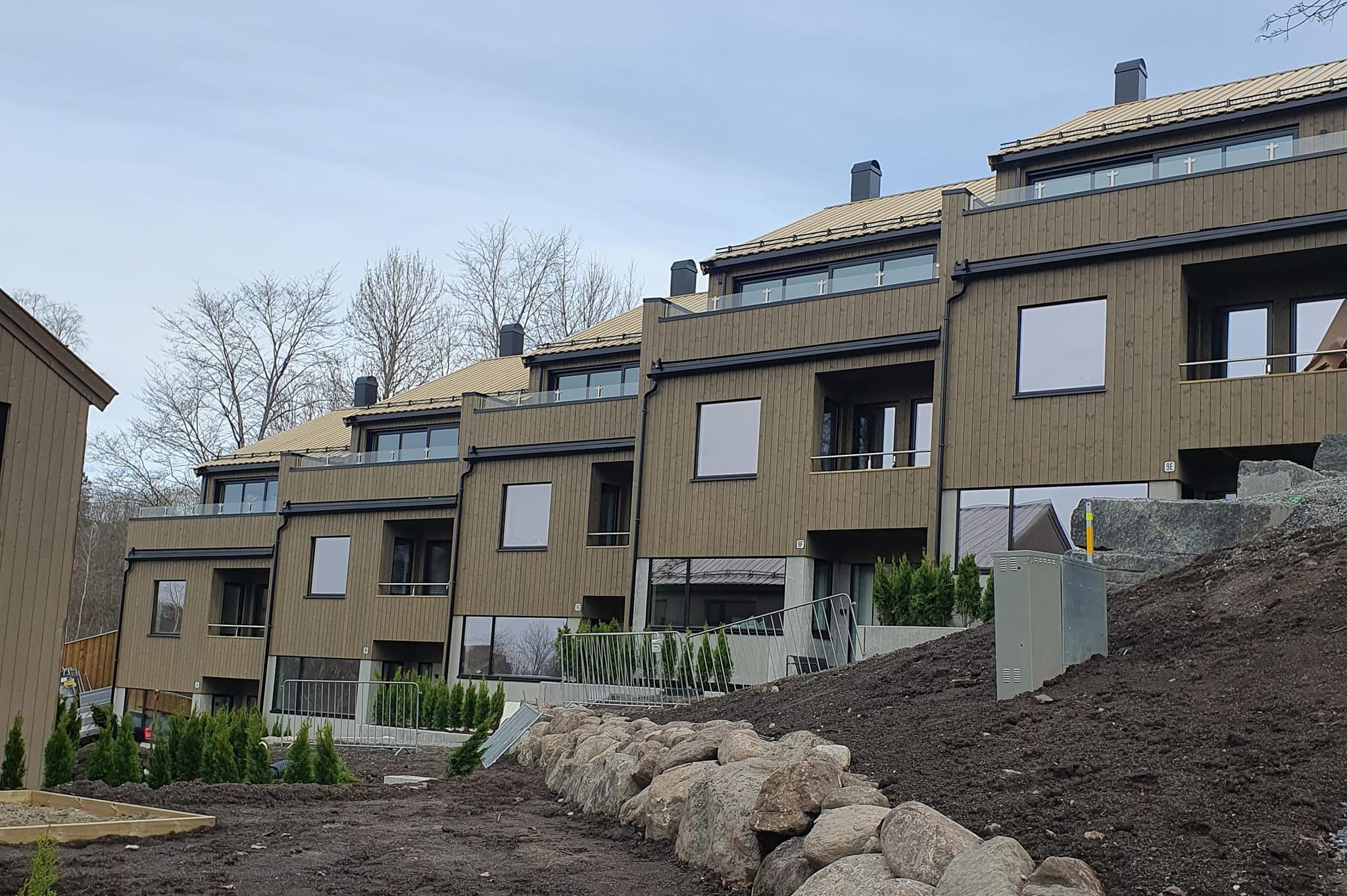 Gjerdrums vei 9 med totalt 9 hus i rekke.