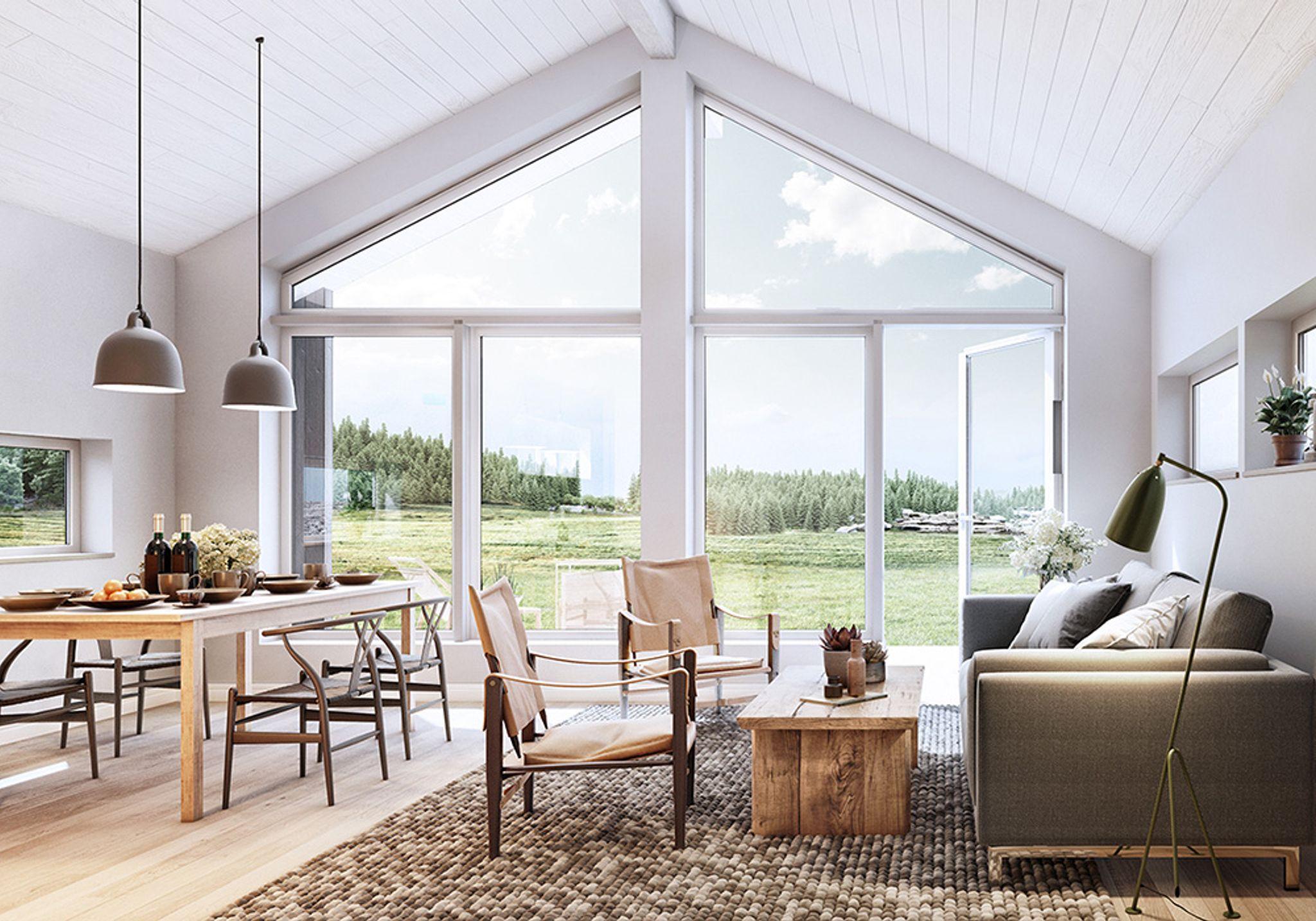 Moderne stue i hytta Blåtind fra Mesterhus