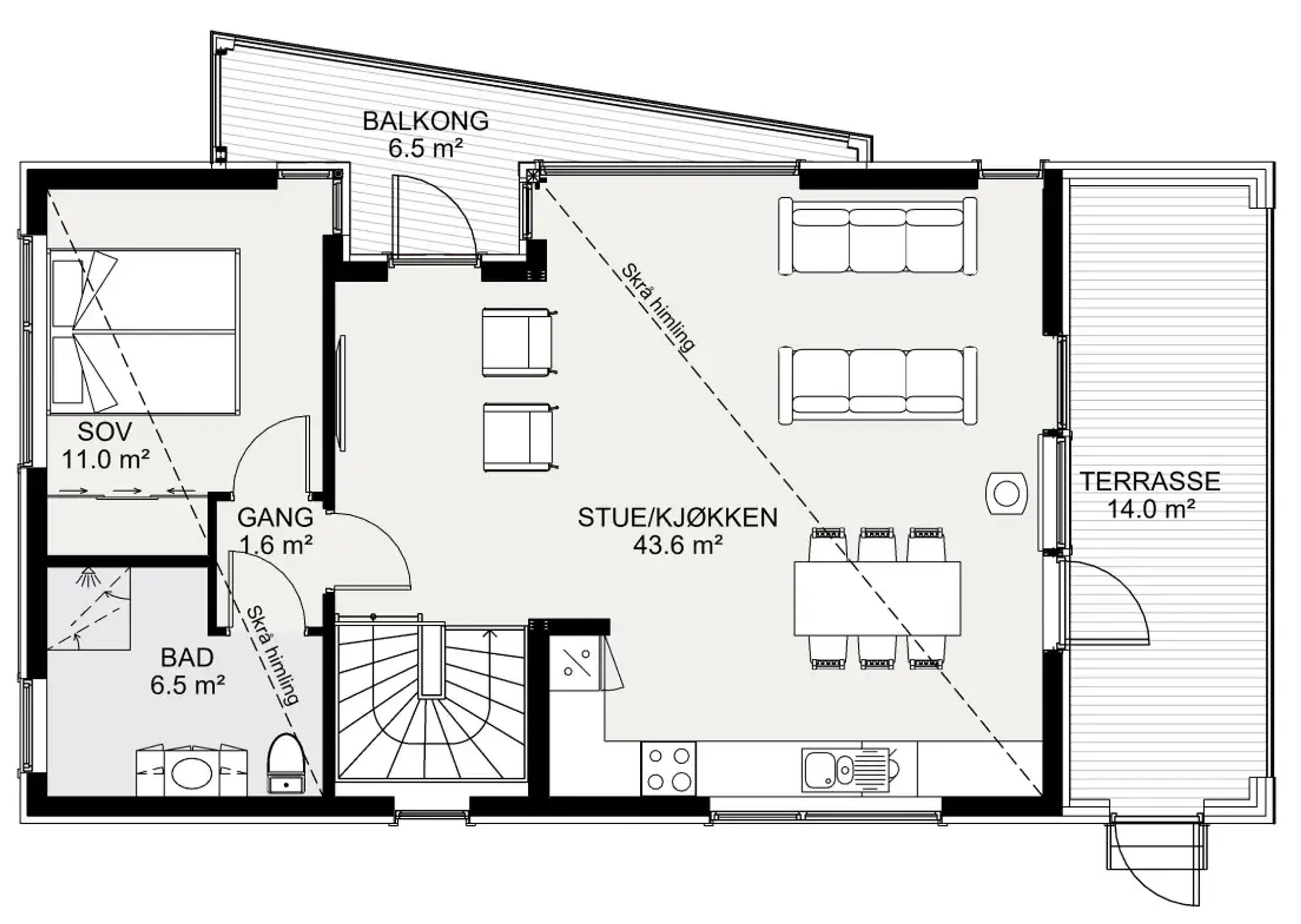 Signatur 308 plantegning 2. etg