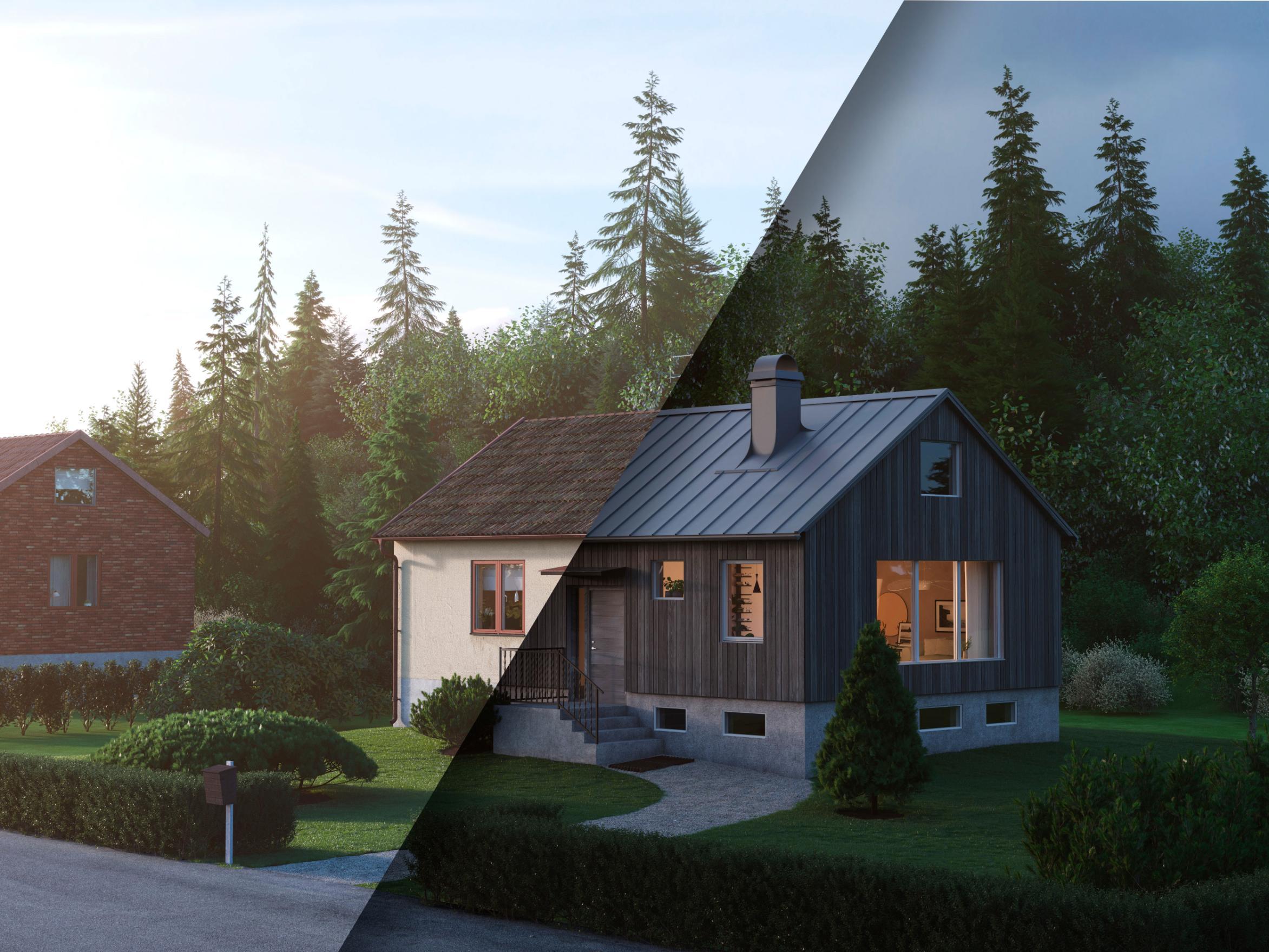 Illustrasjon av to forskjellige tak