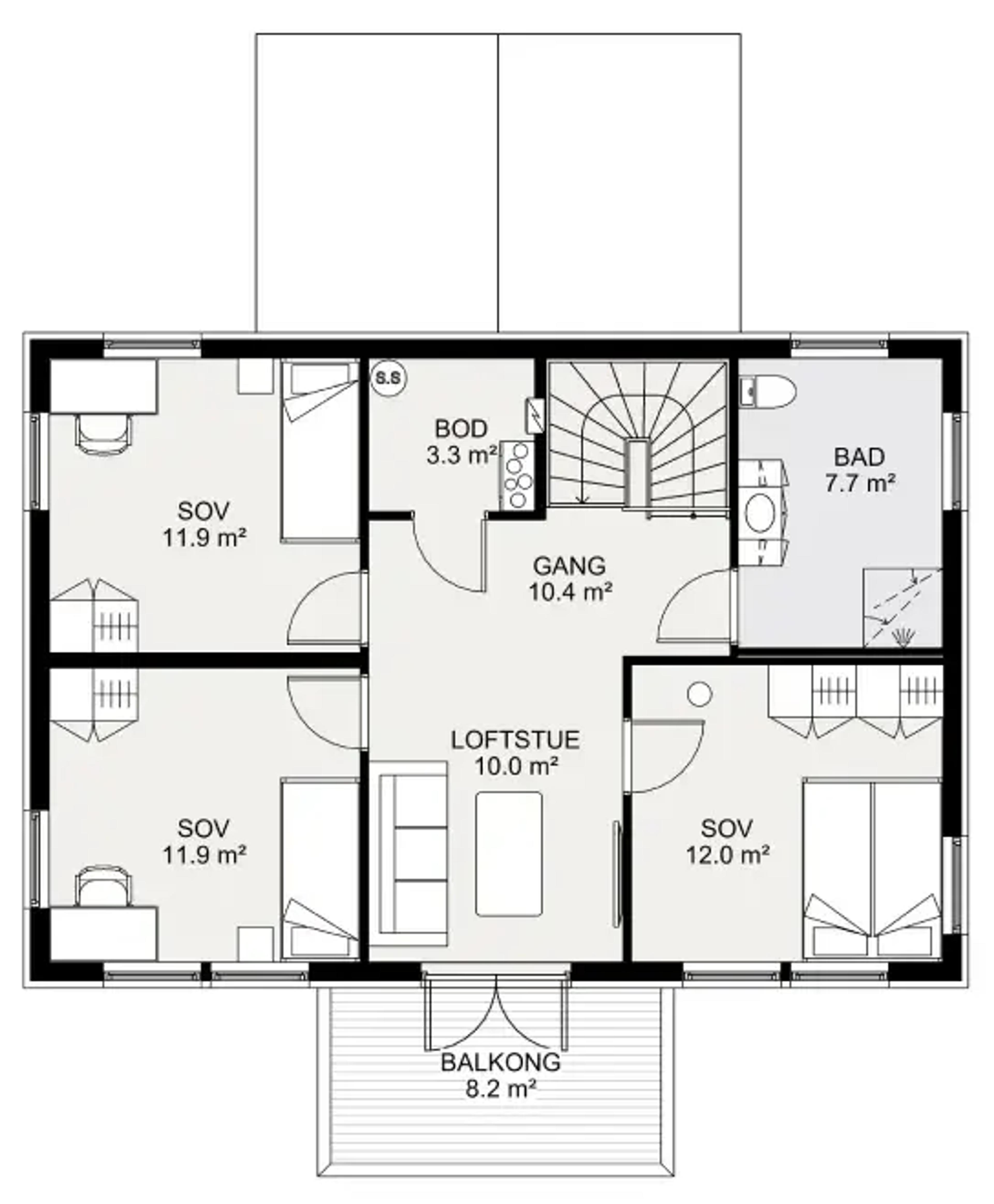 Silje plantegning 2. etg