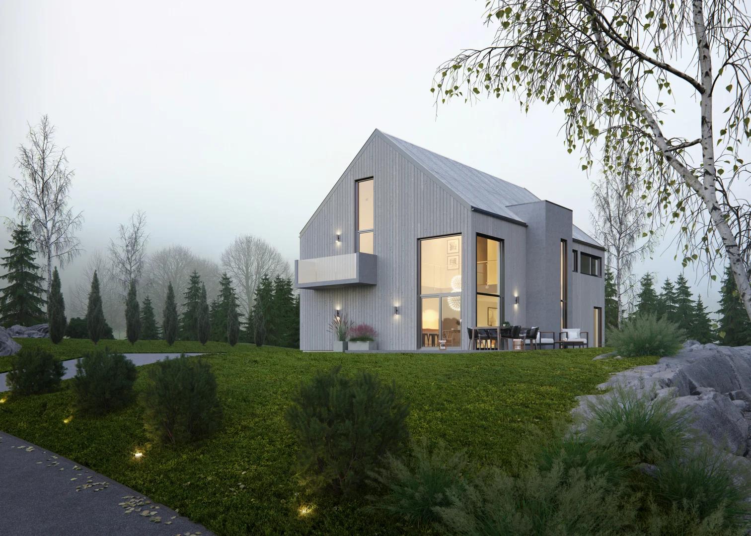 Eneboligen Fløyen fra Mesterhus er et moderne hus