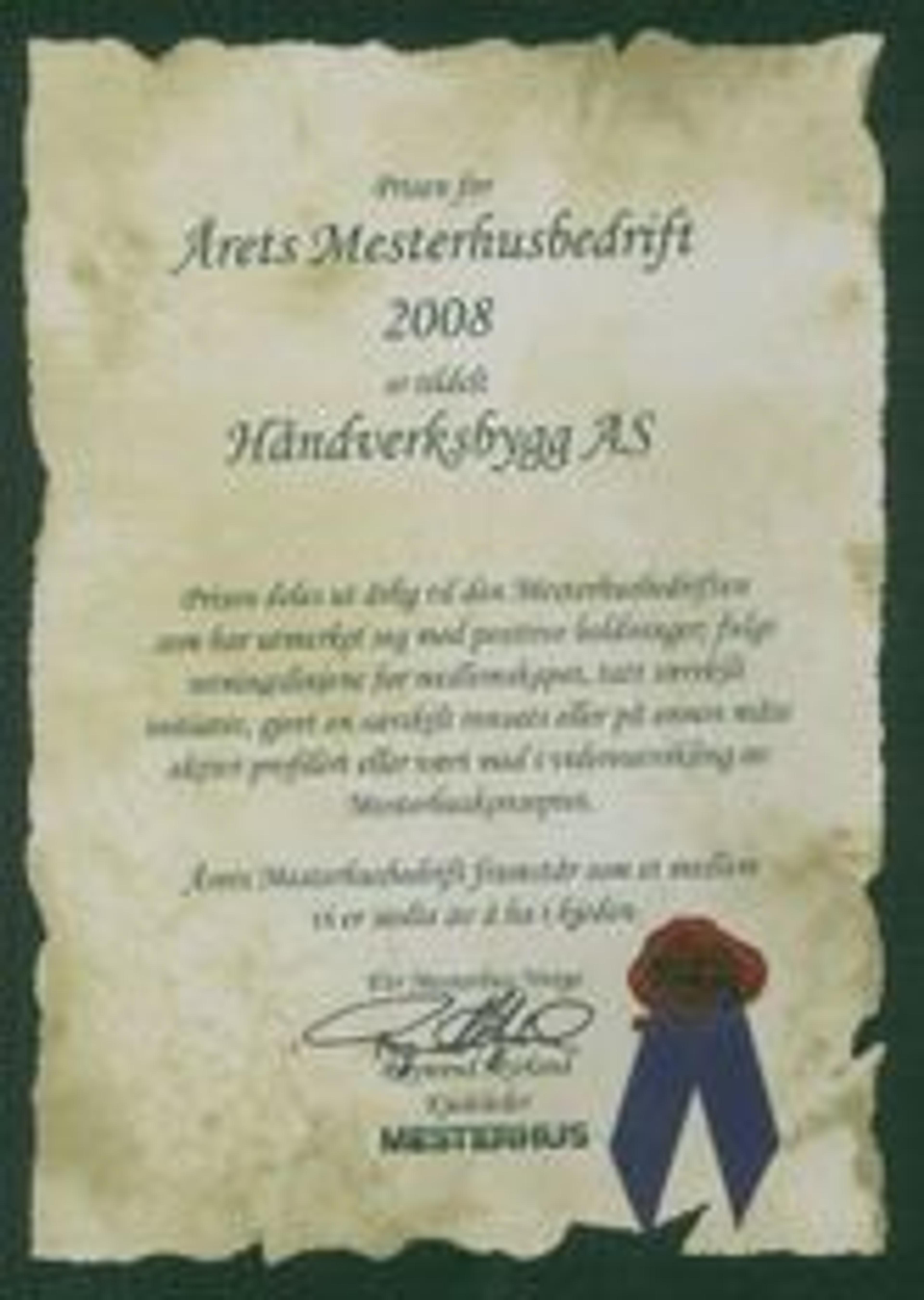 Årets Mesterhusbedrift 2008