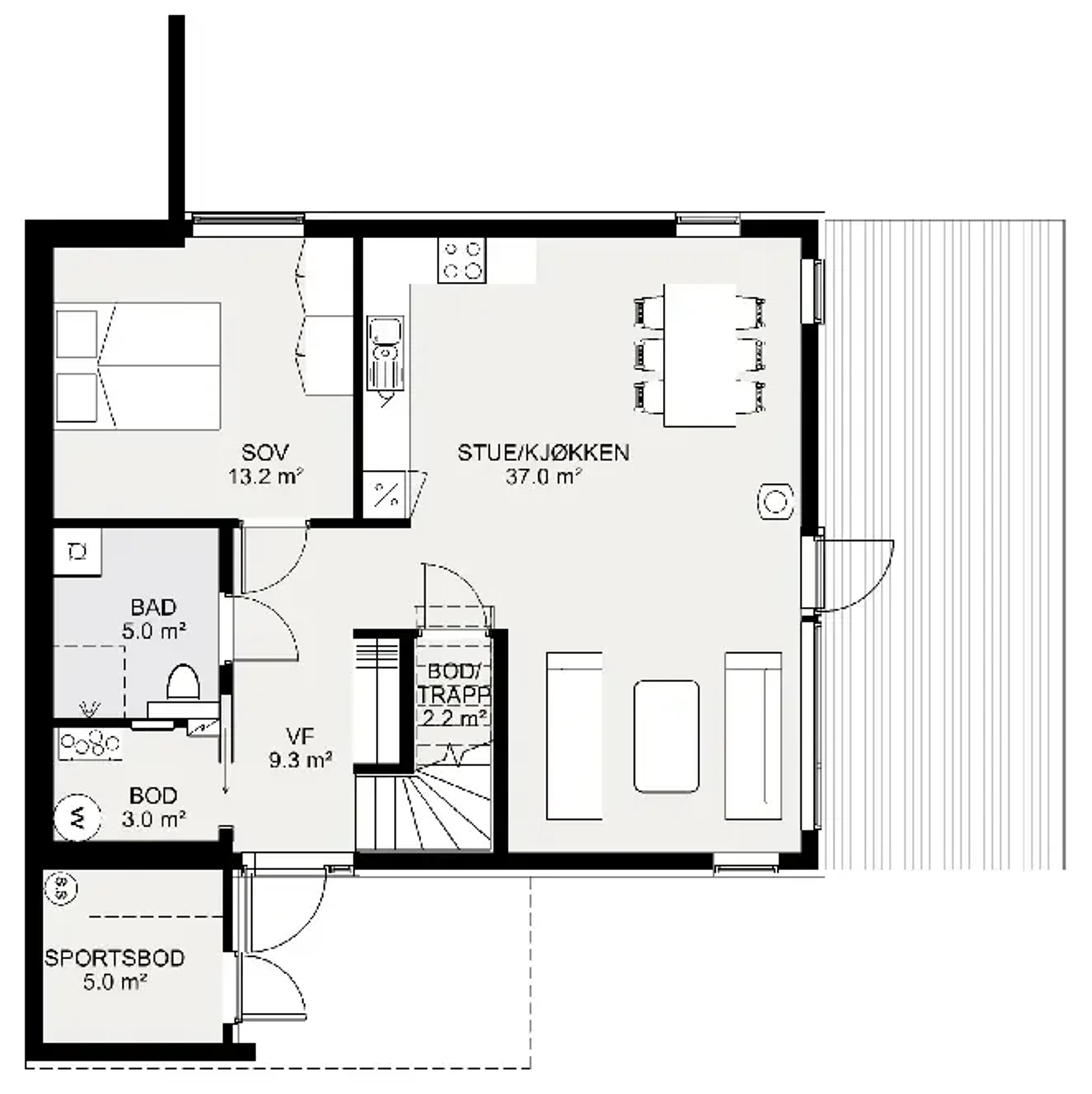 Skansen plantegning 1. etg