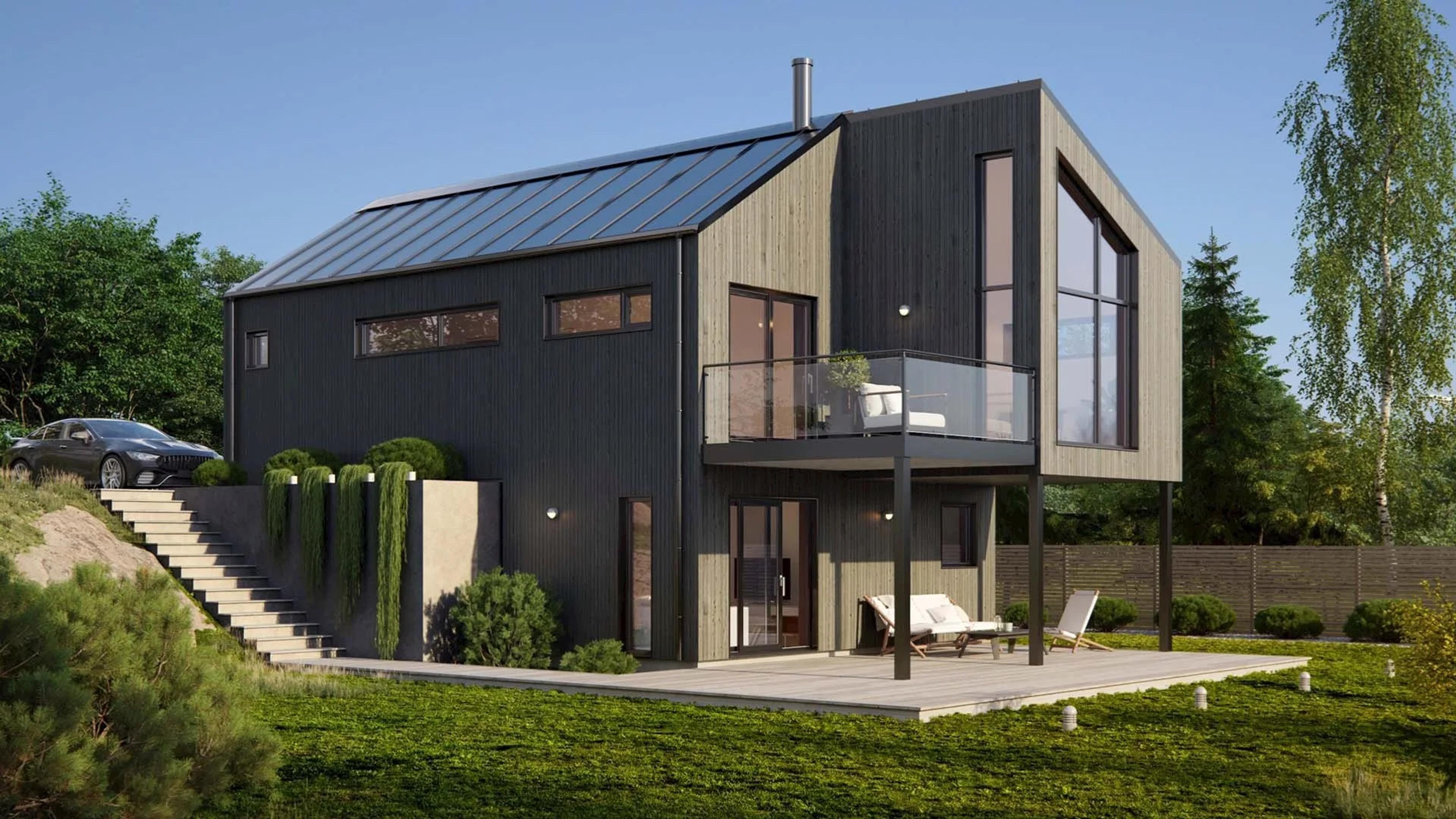 Mesterhus Nordstrand er en moderne bolig som er spesielt egnet for en smal eller bratt tomt