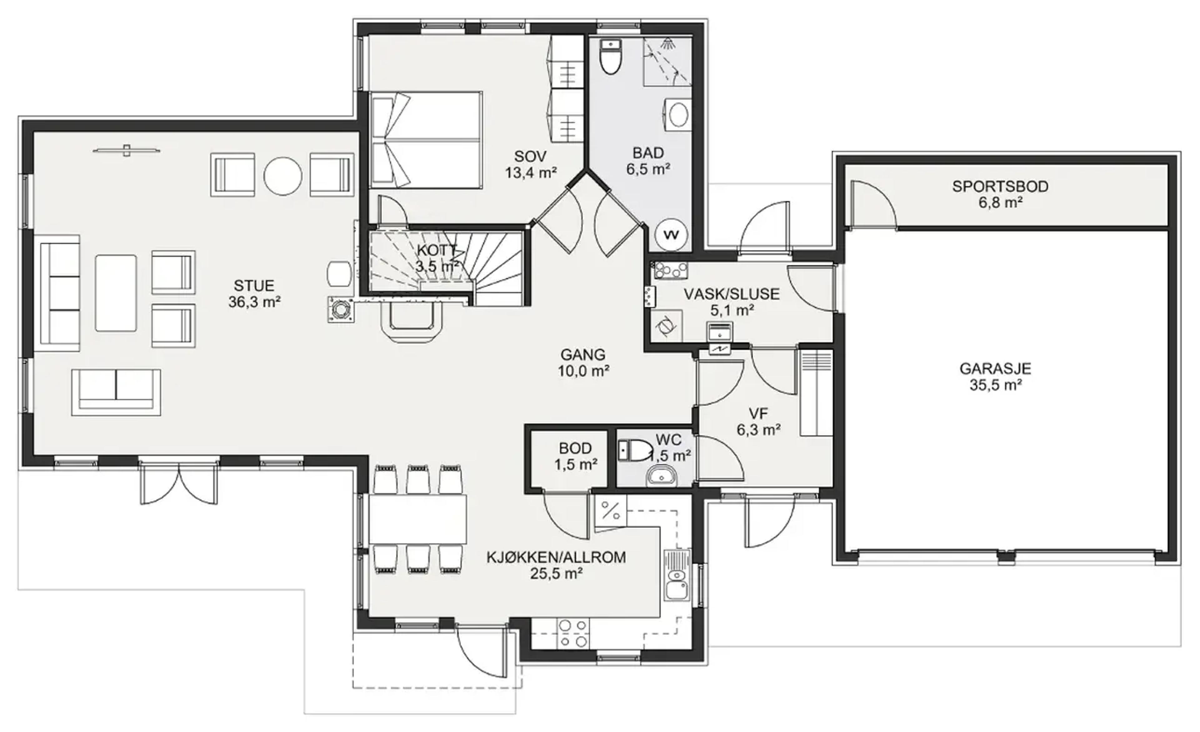 Norunn plantegning 1. etg