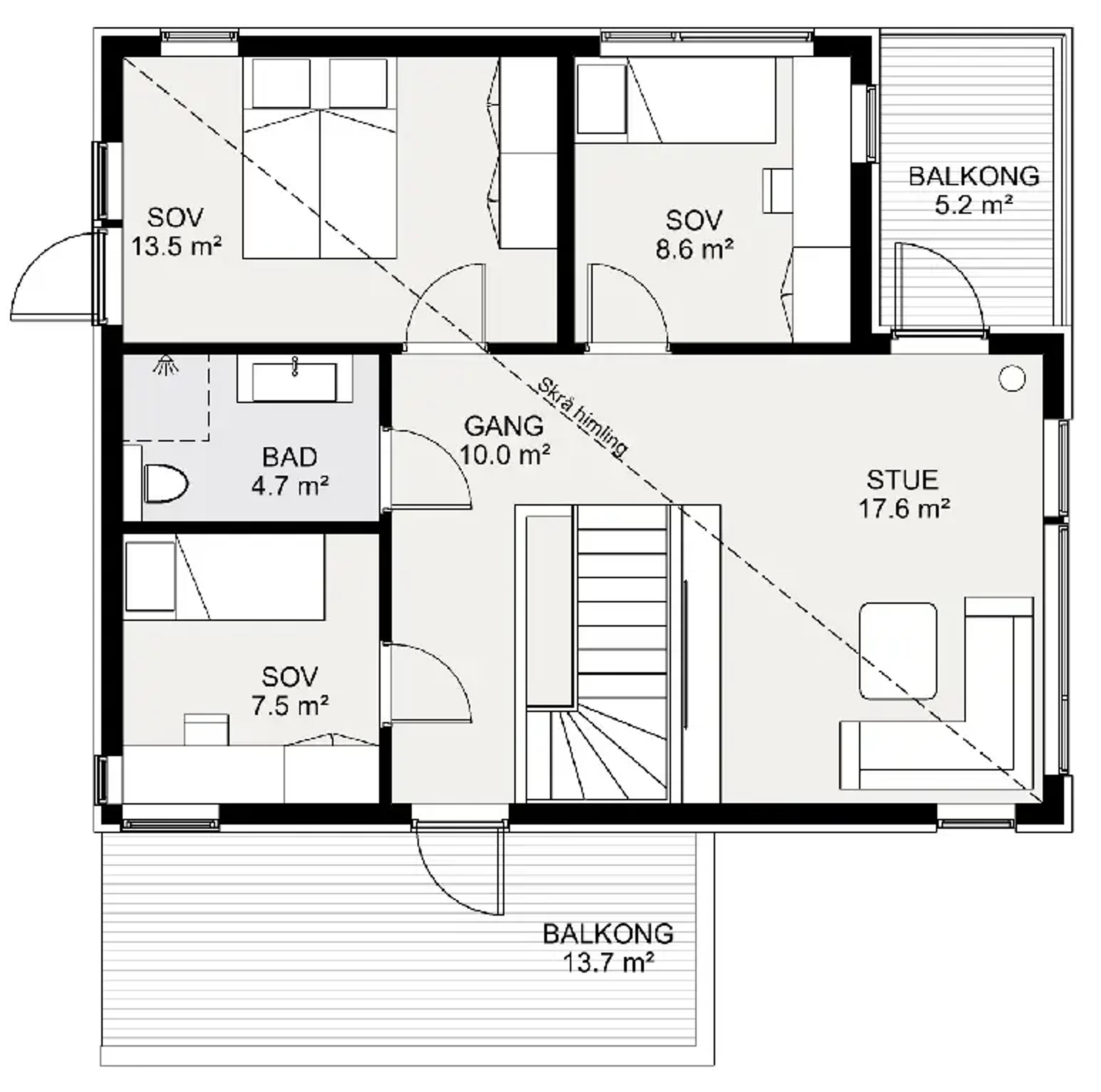 Skansen plantegning 2. etg