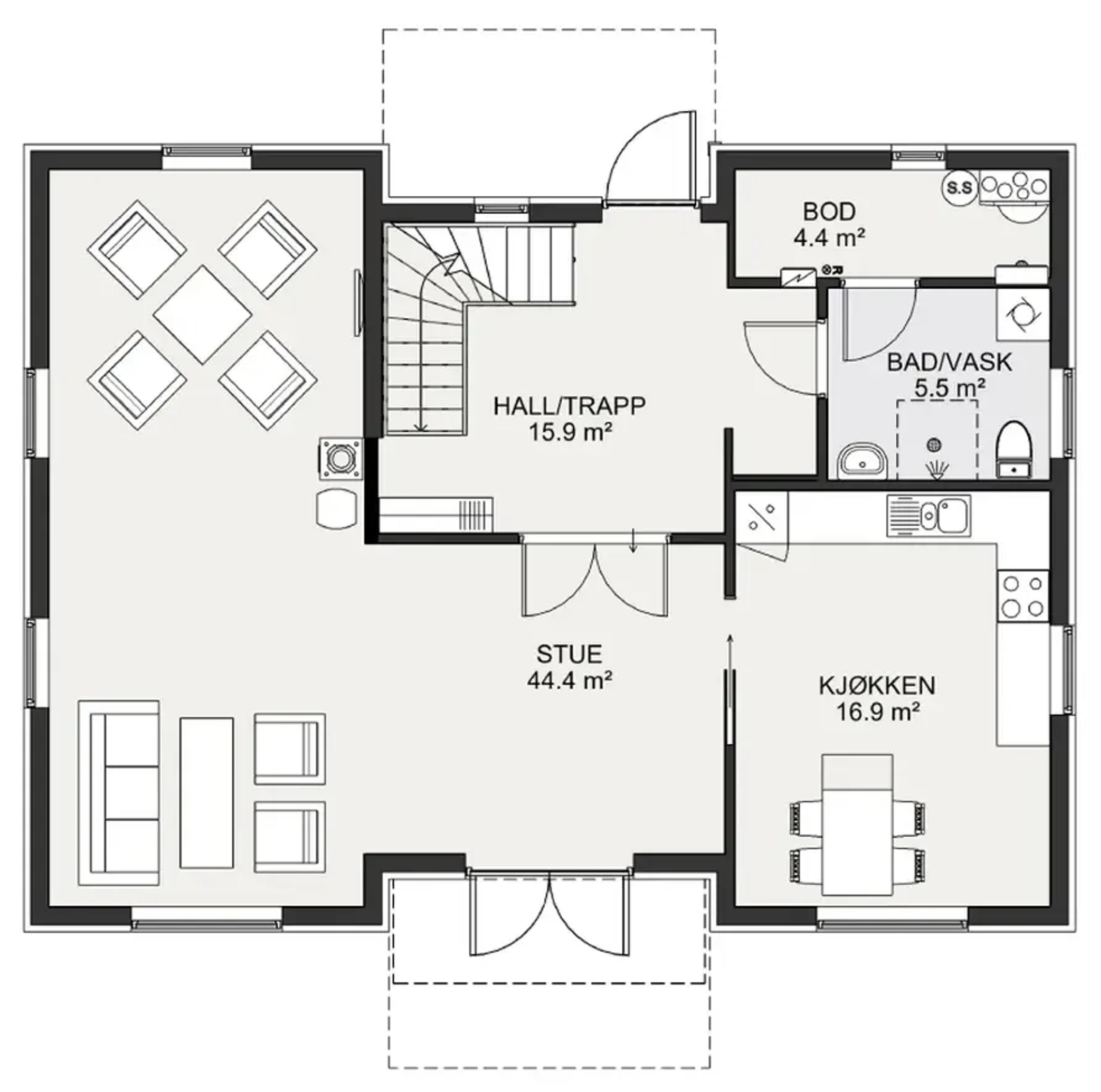 Ninni plantegning 1. etg