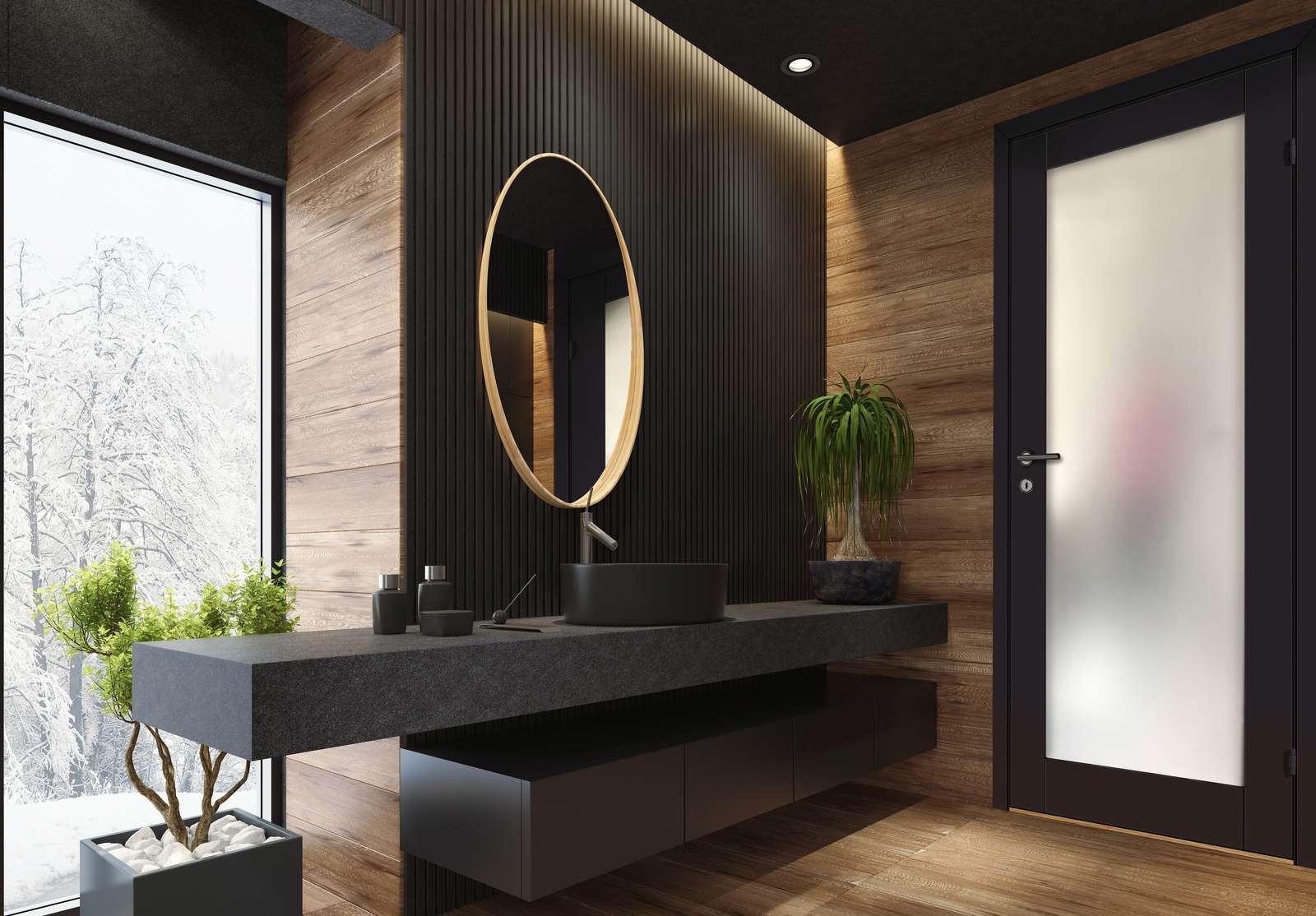 En innerdør med frostet glass lar lyset komme inn, samtidig som det hindrer innsyn / BYGG1