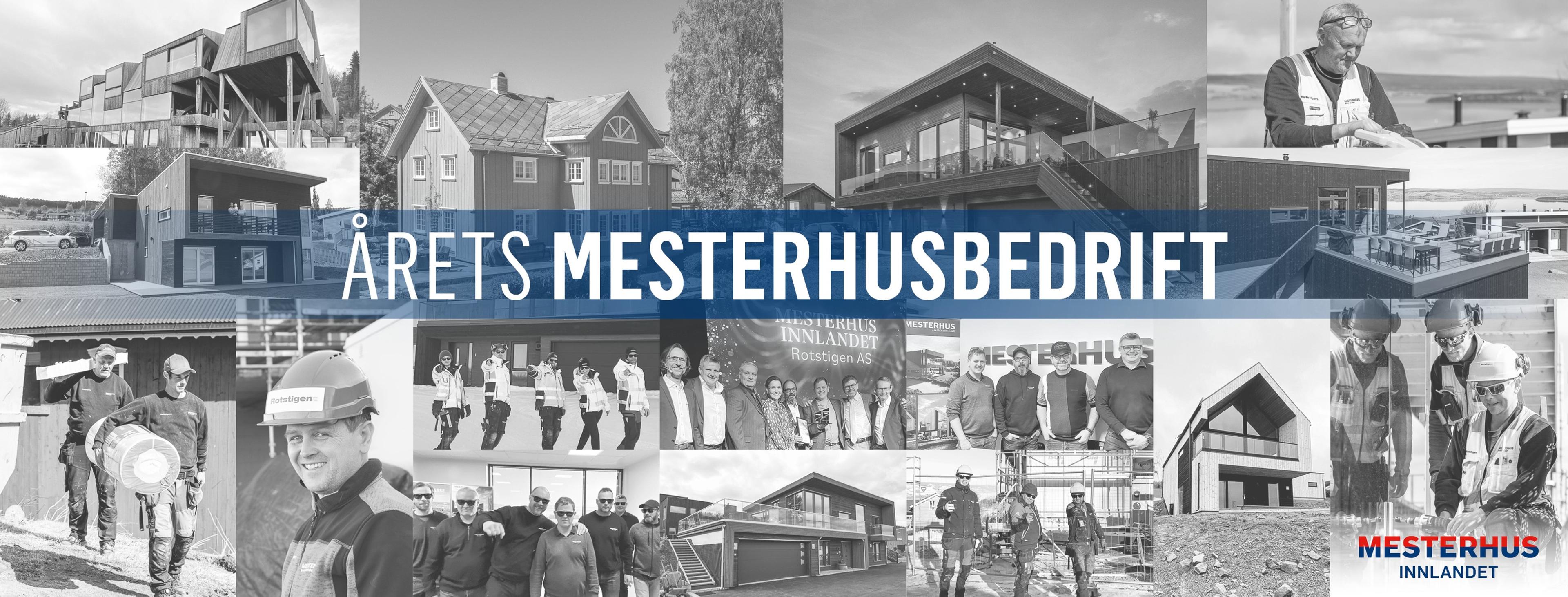 Sammensetting av mange bilder fra mesterhus innlandet