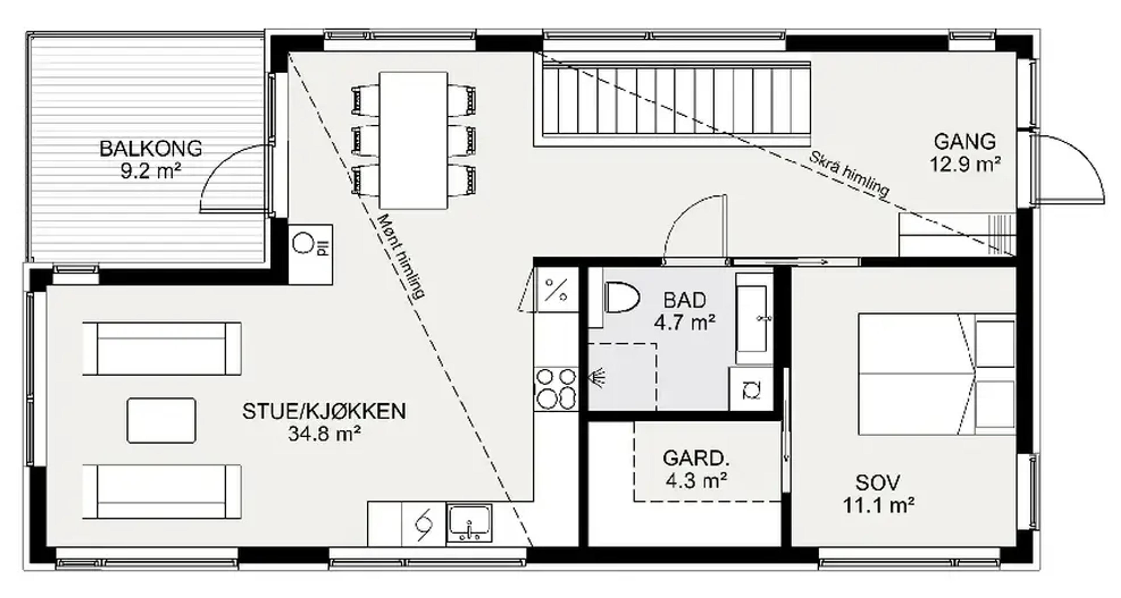 Nordstrand plantegning 1. etg