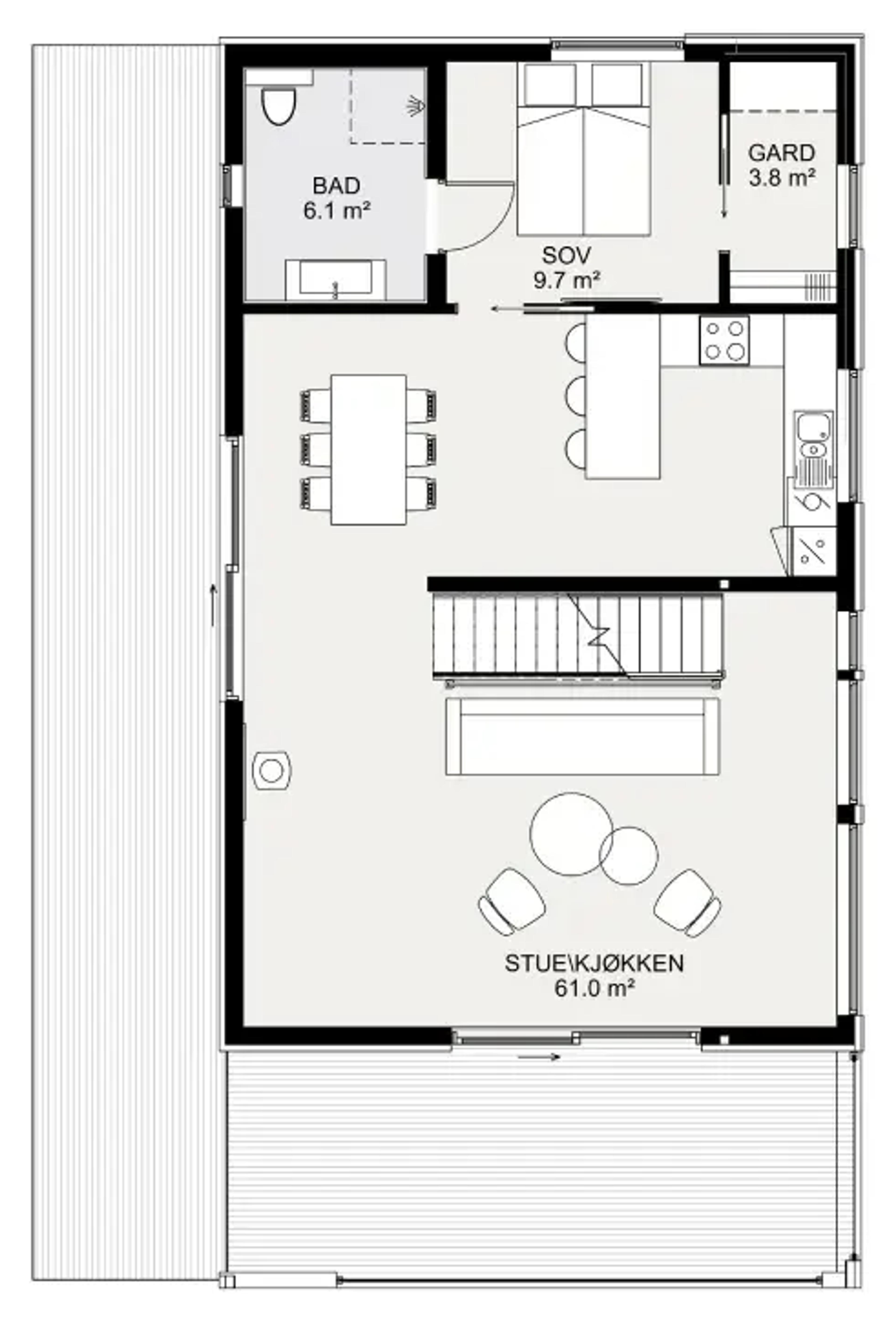 Slettnes plantegning 1. etg