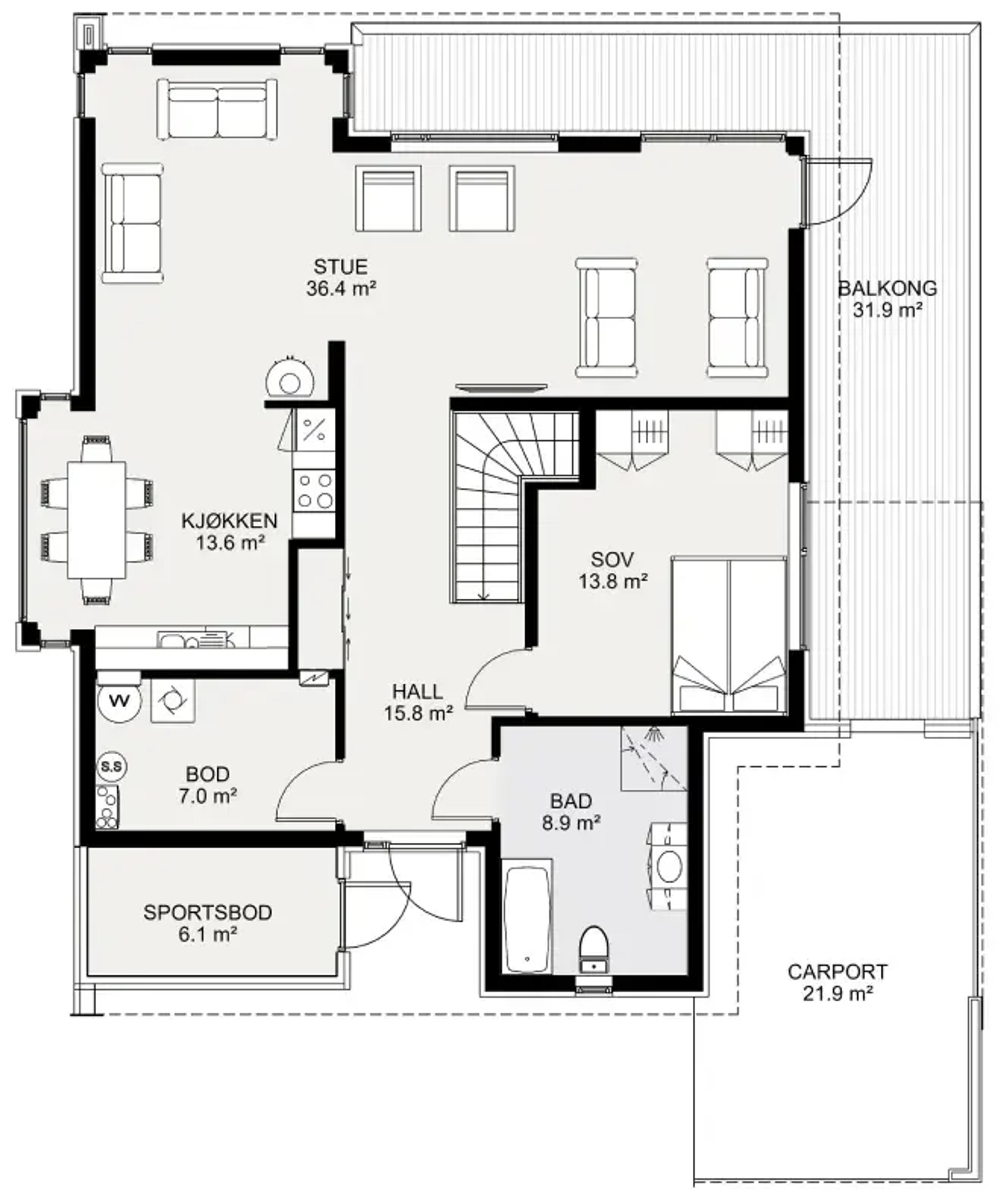 Signatur 306 plantegning 1. etg