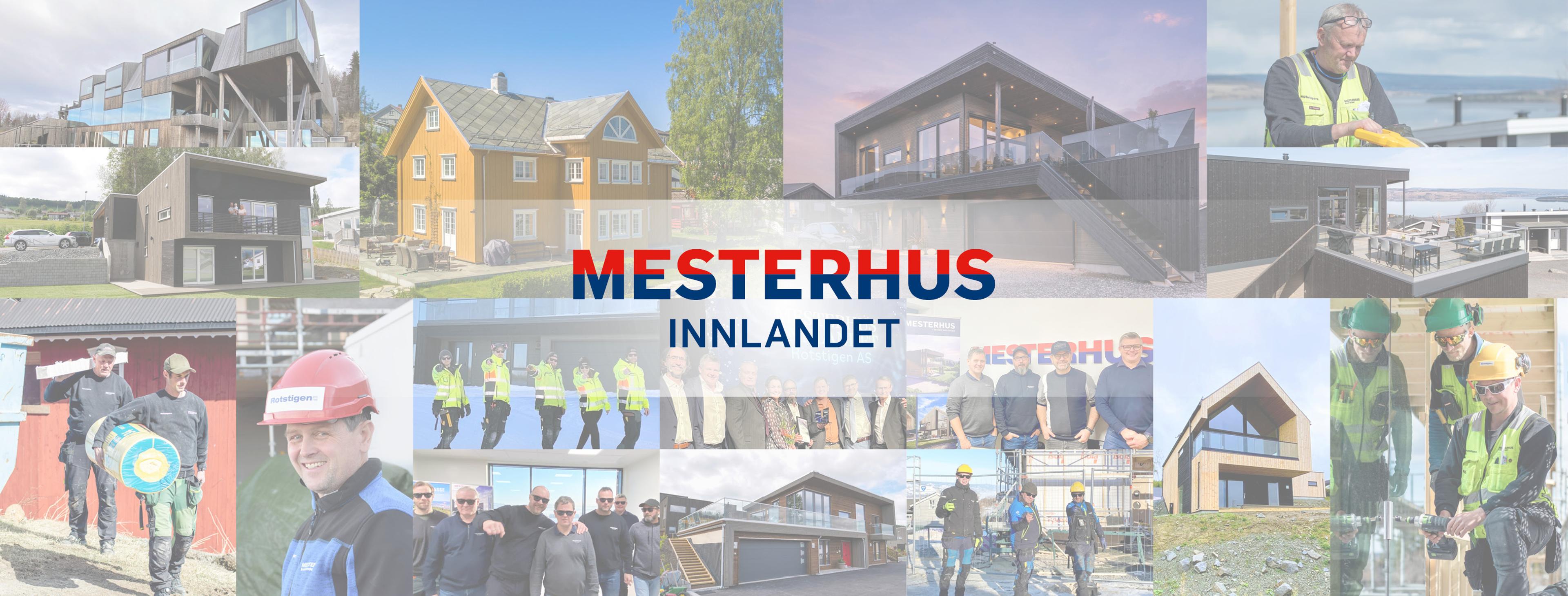 Sammensetting av mange bilder fra mesterhus innlandet