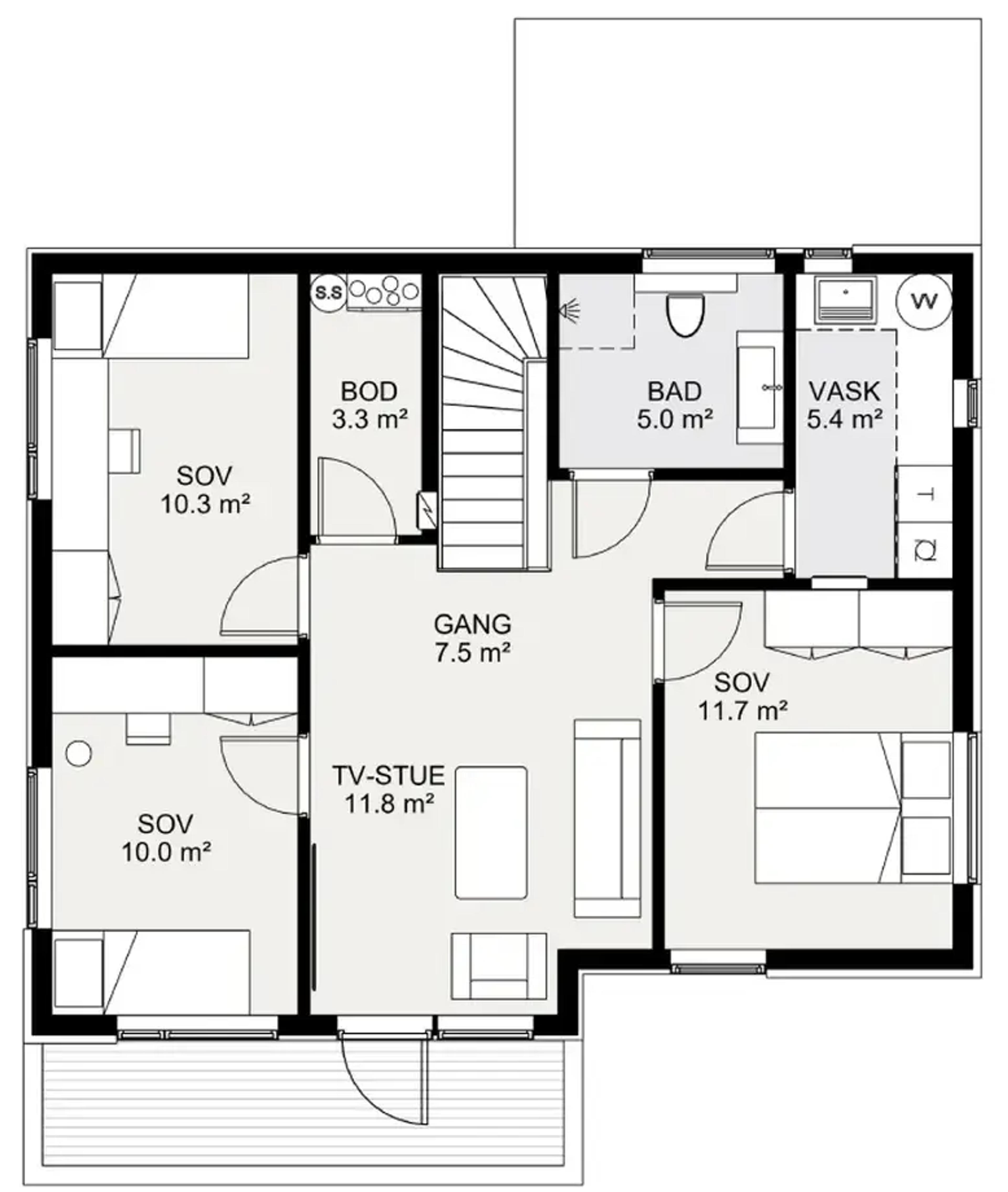 Kvadraturen plantegning 2. etg