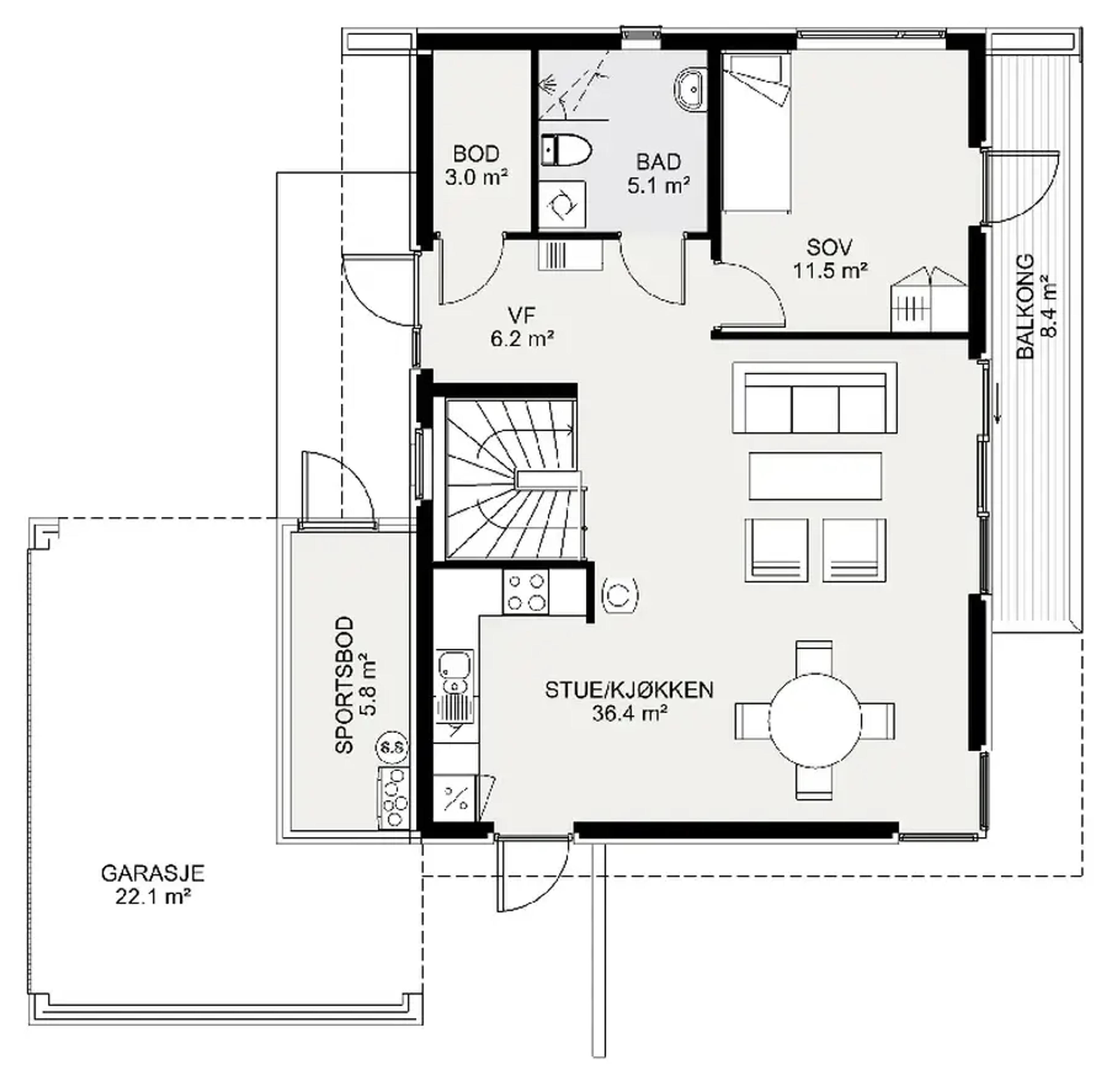 Signatur 301 plantegning 1. etg