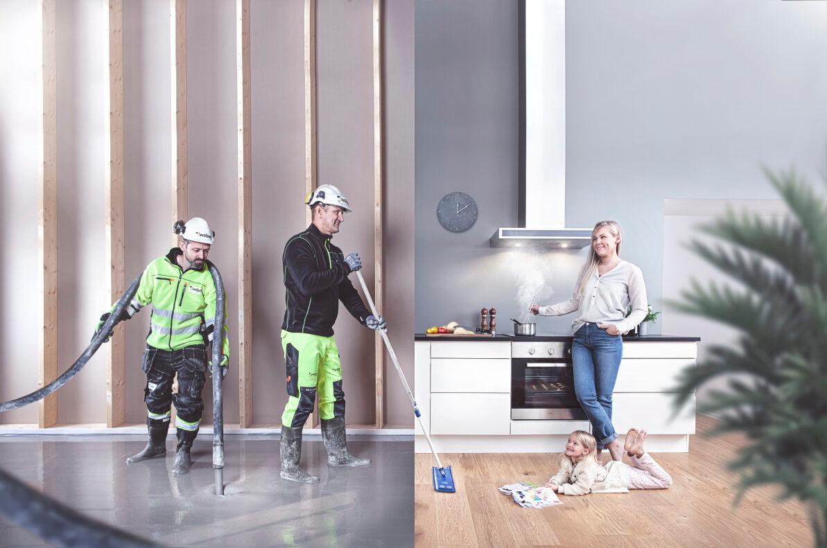 Bildet viser at det er viktig å avrette gulvet før man skal legge gulv.