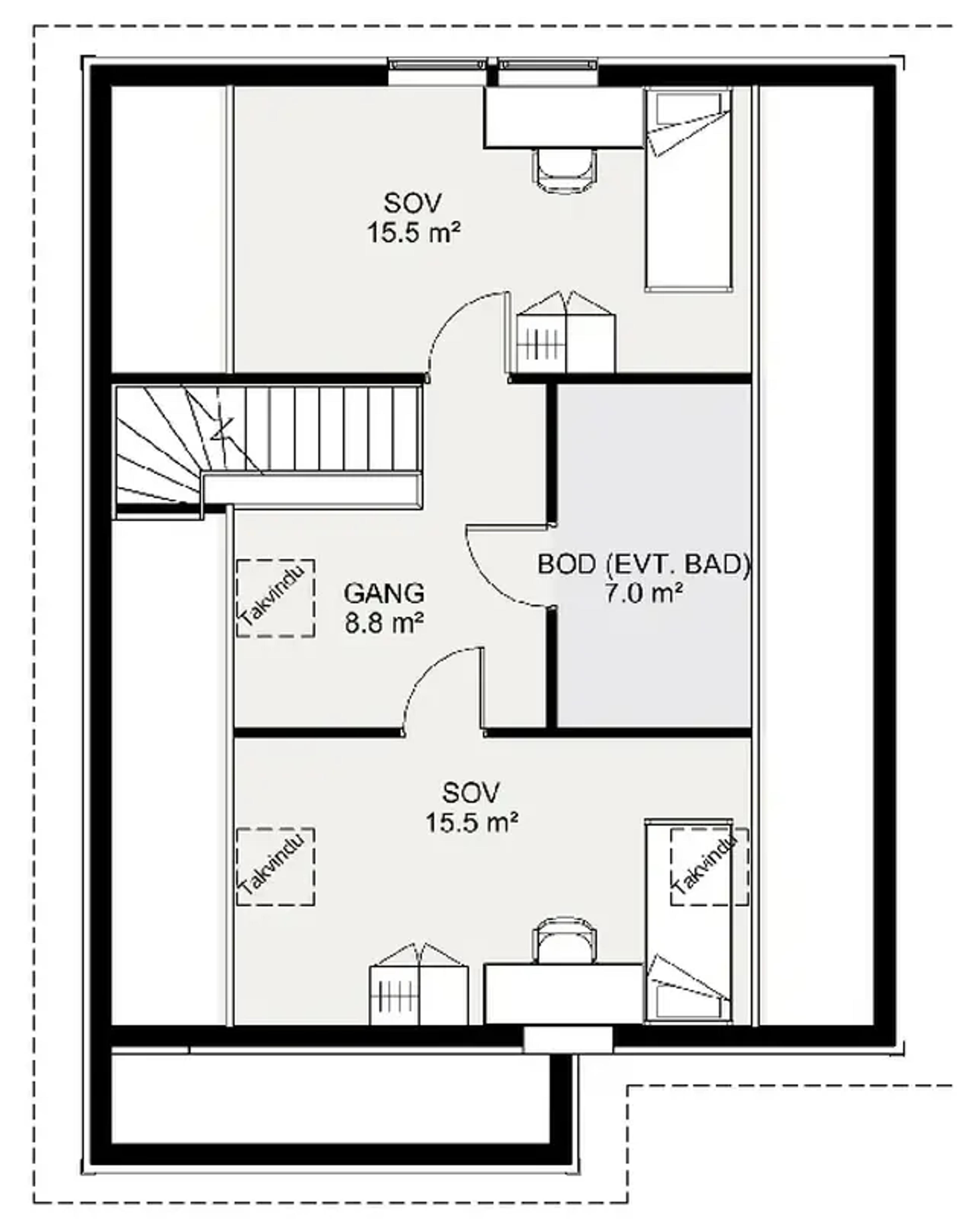 Kvalheim plantegning 2. etg