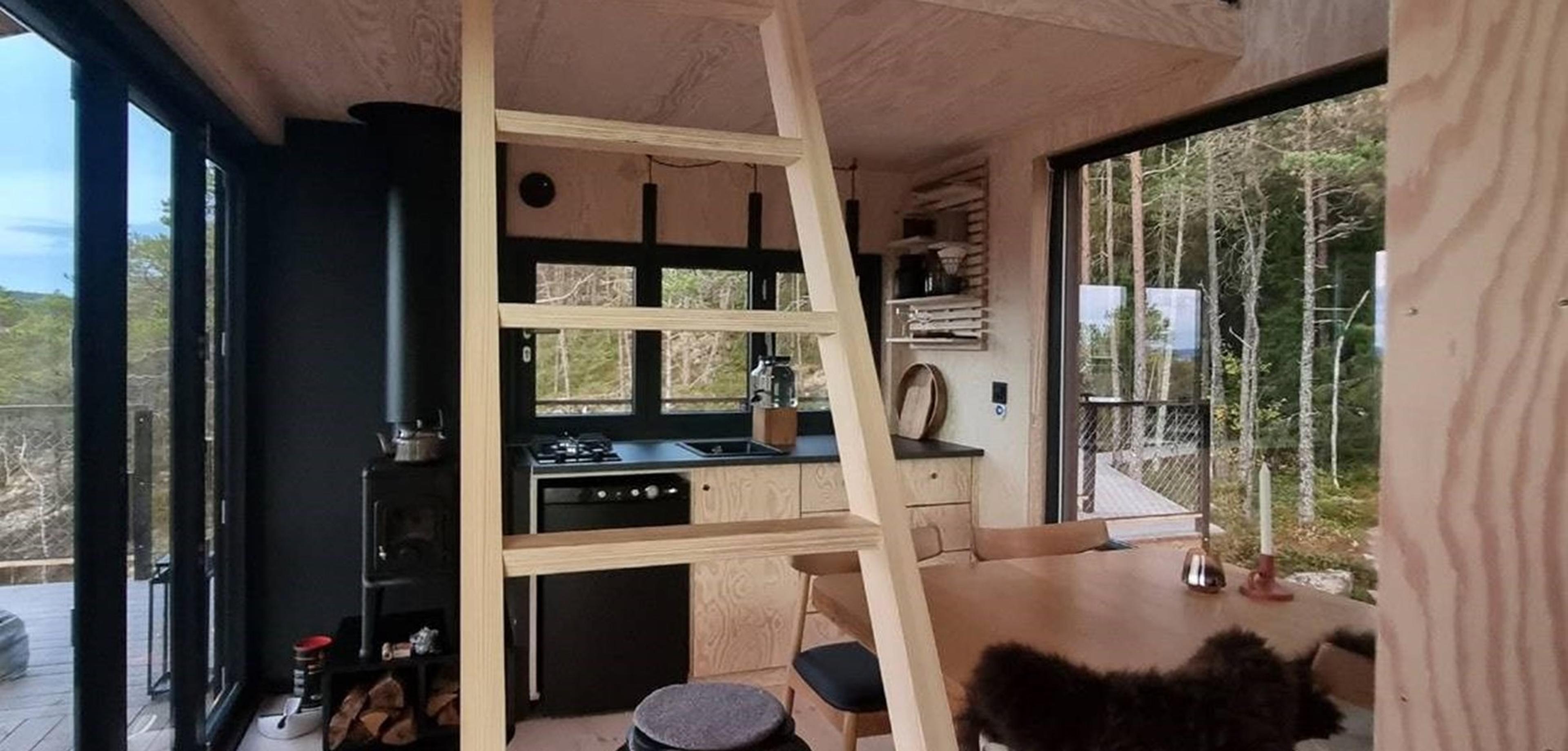 Koselig tretopphytte på Ekne