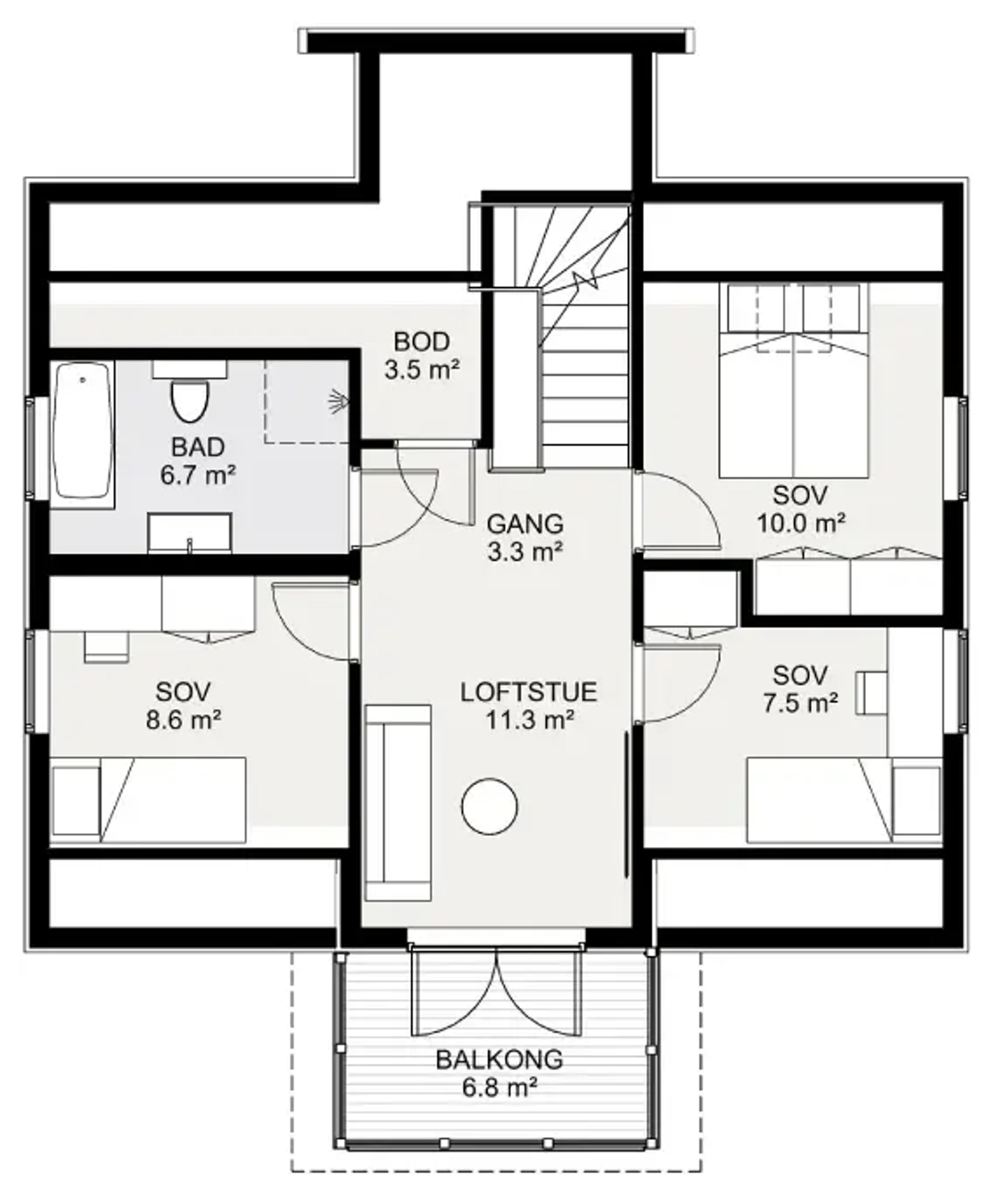 Vinje plantegning 2. etg