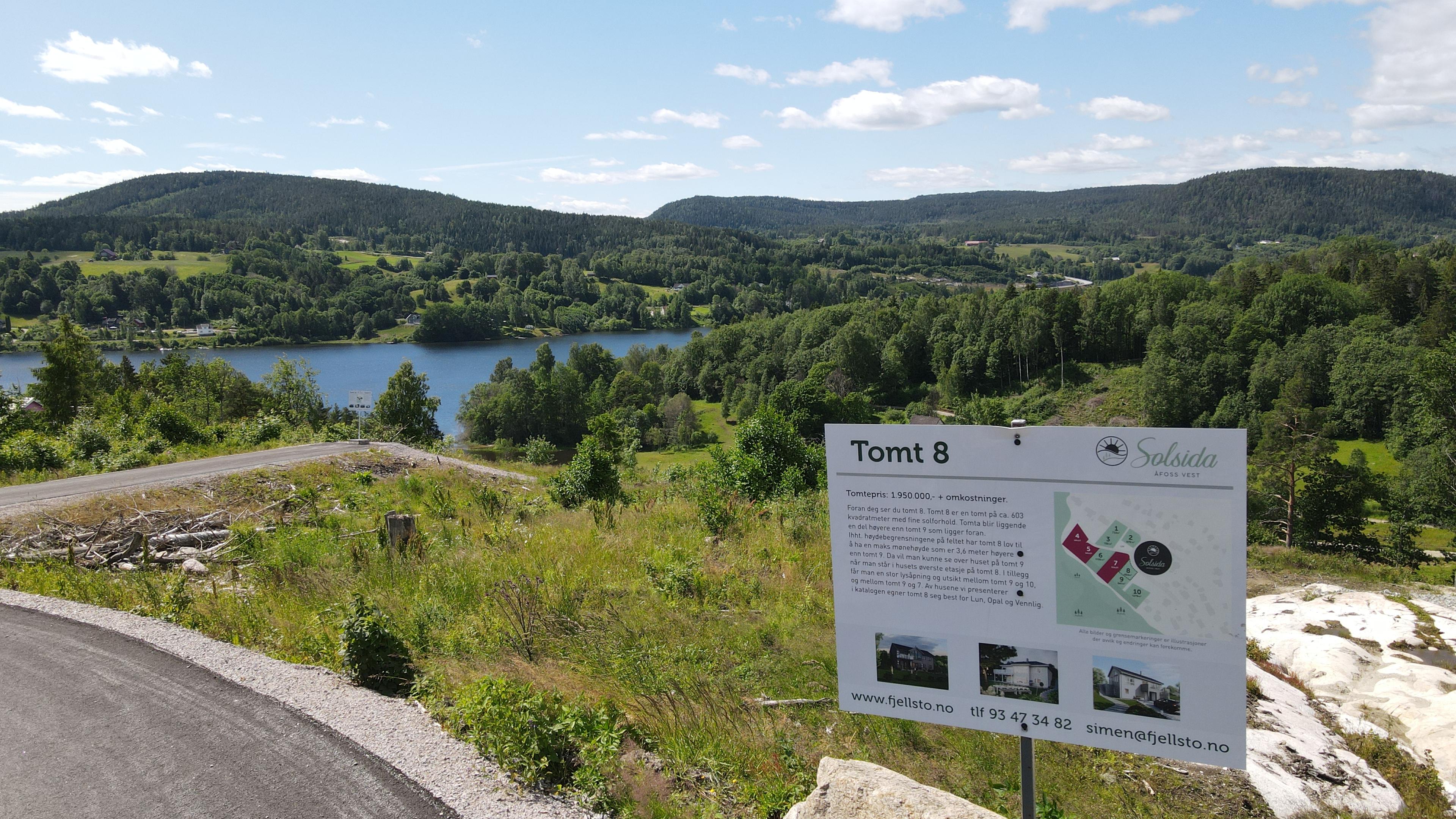 Her på Åfoss får du fine utsiktstomter og mange valgmuligheter på husmodeller.