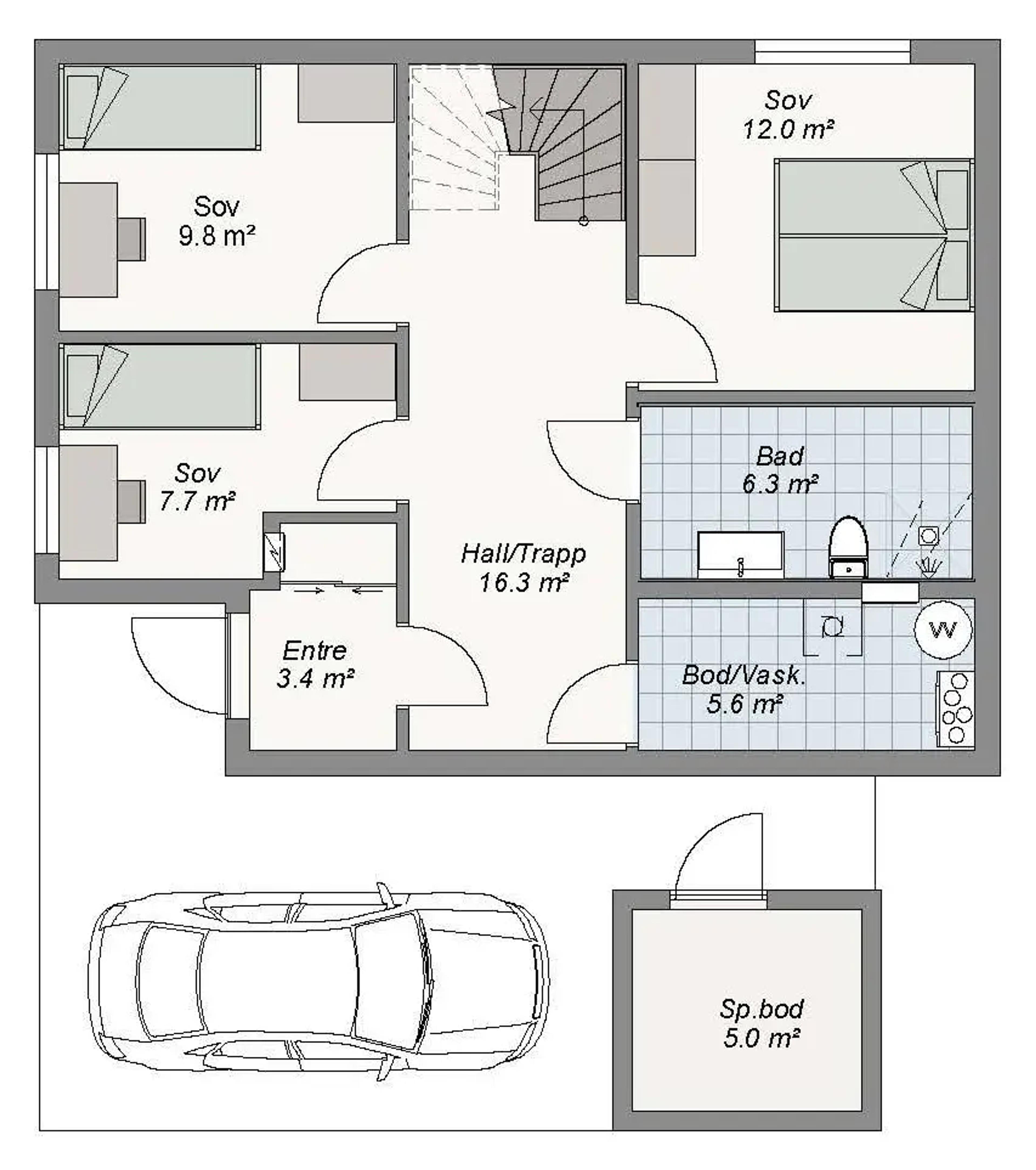 Planløsning Luftig 1. etg