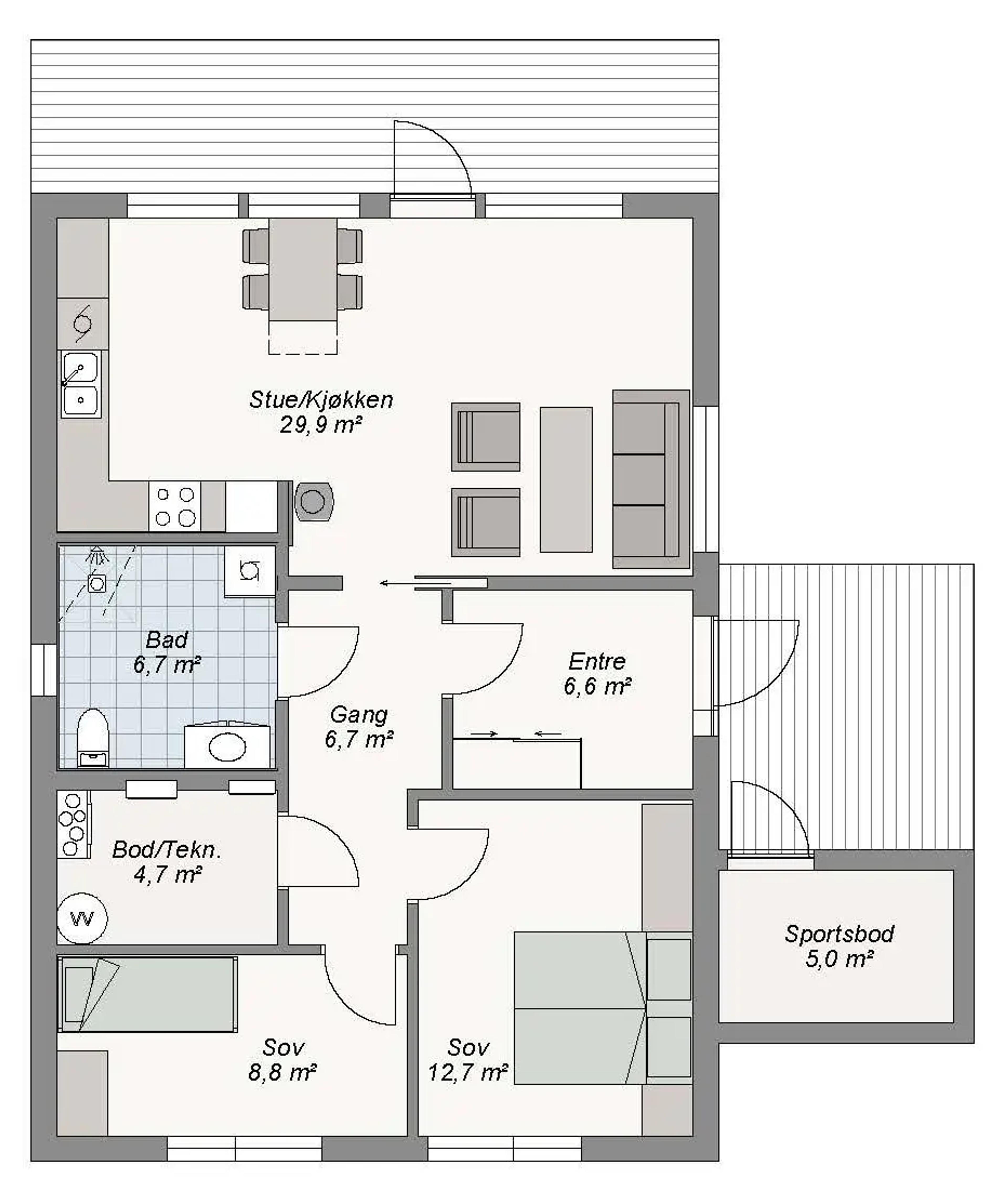 Varig plantegning 1. etg