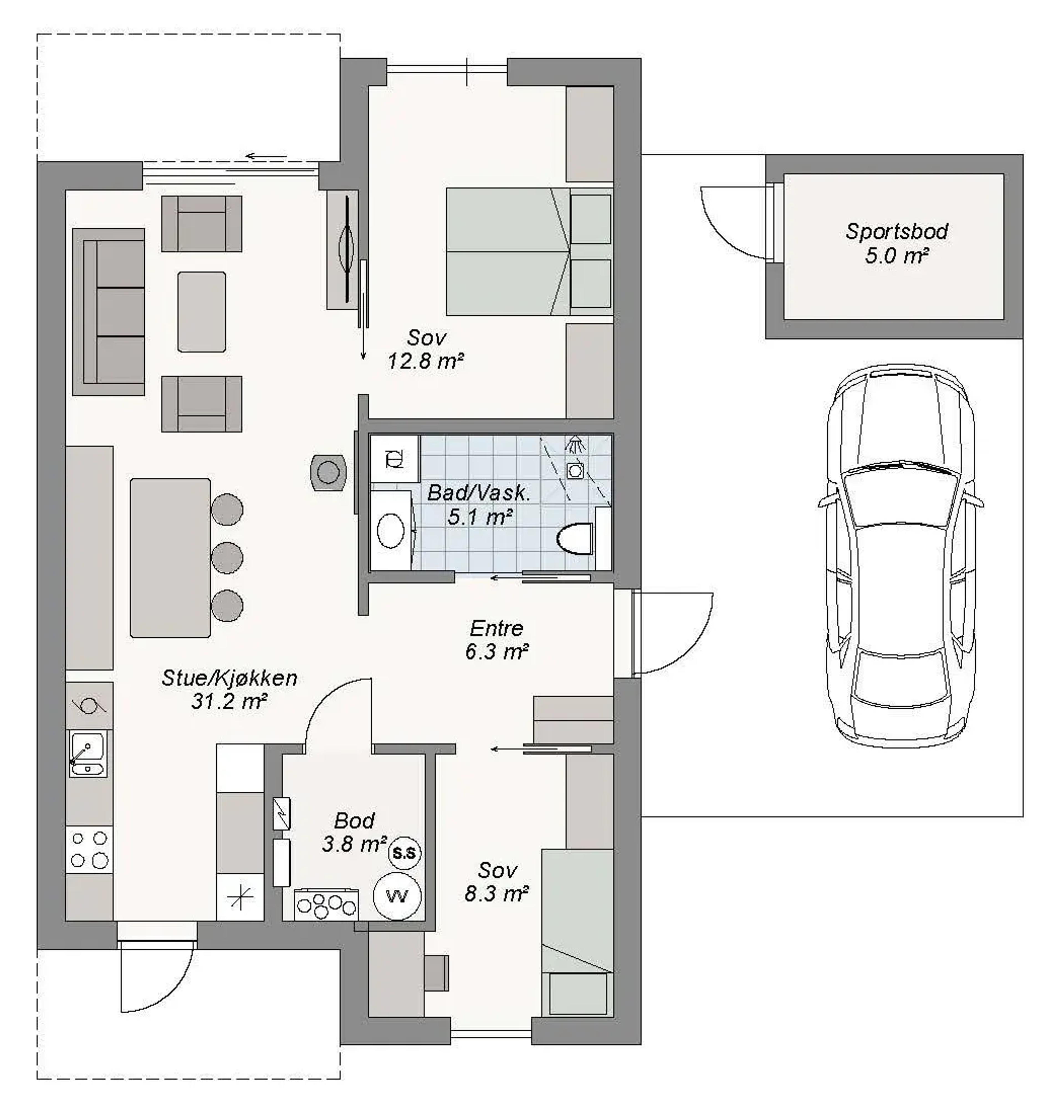 Festlig plantegning 1. etg