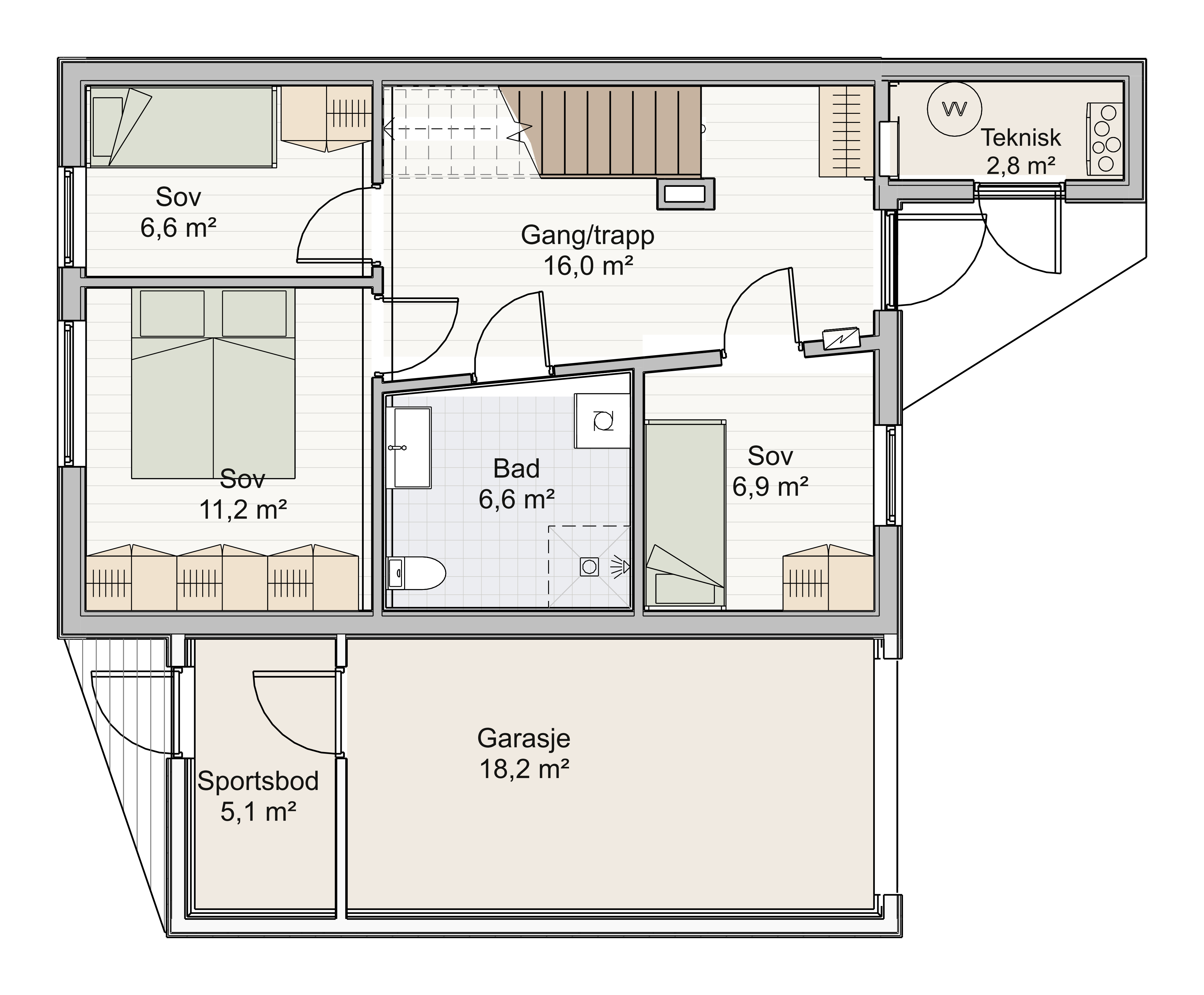 Villa Lilla 2 plantegning 1. etg