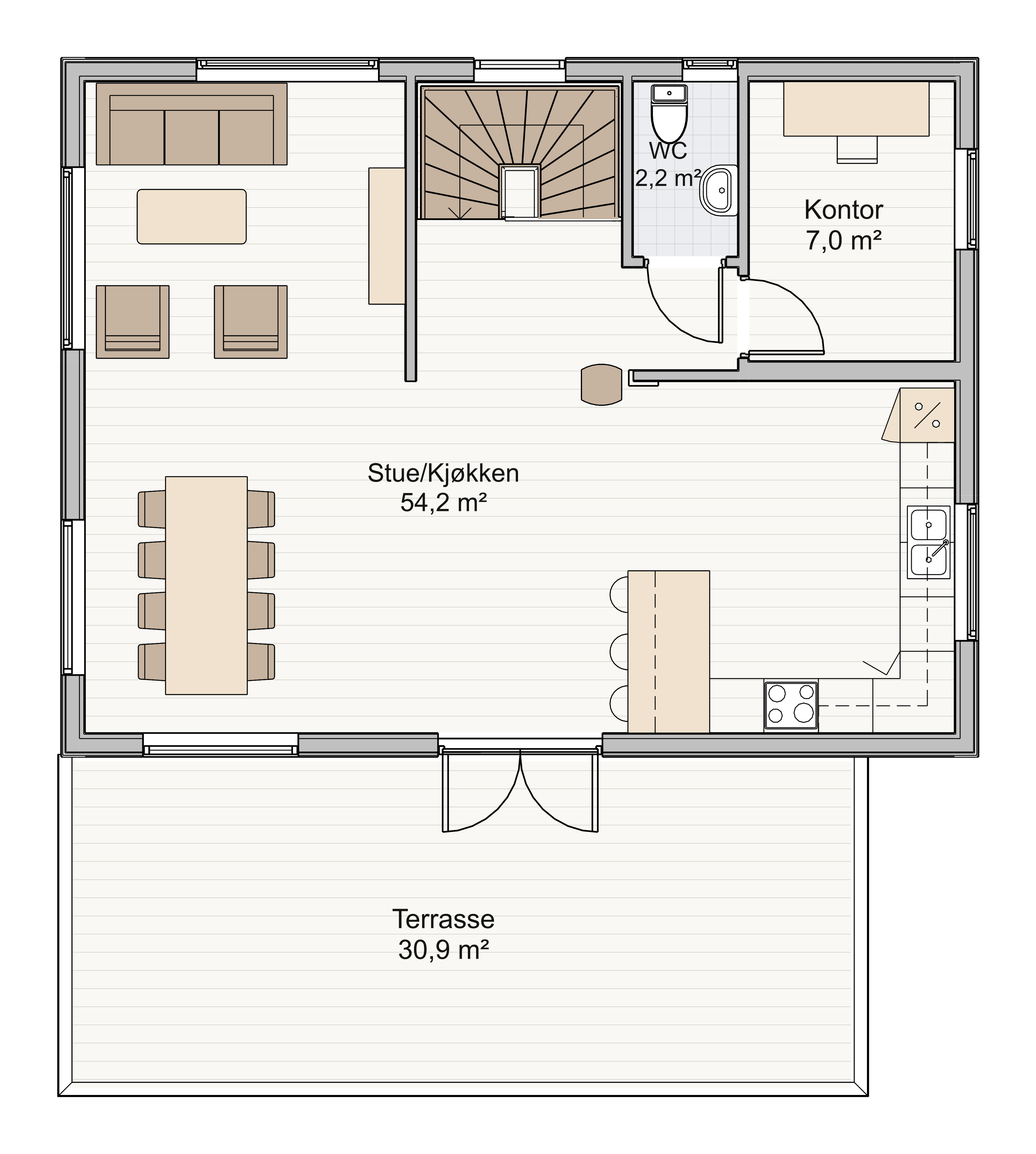 Planløsning Luftig 2. etg