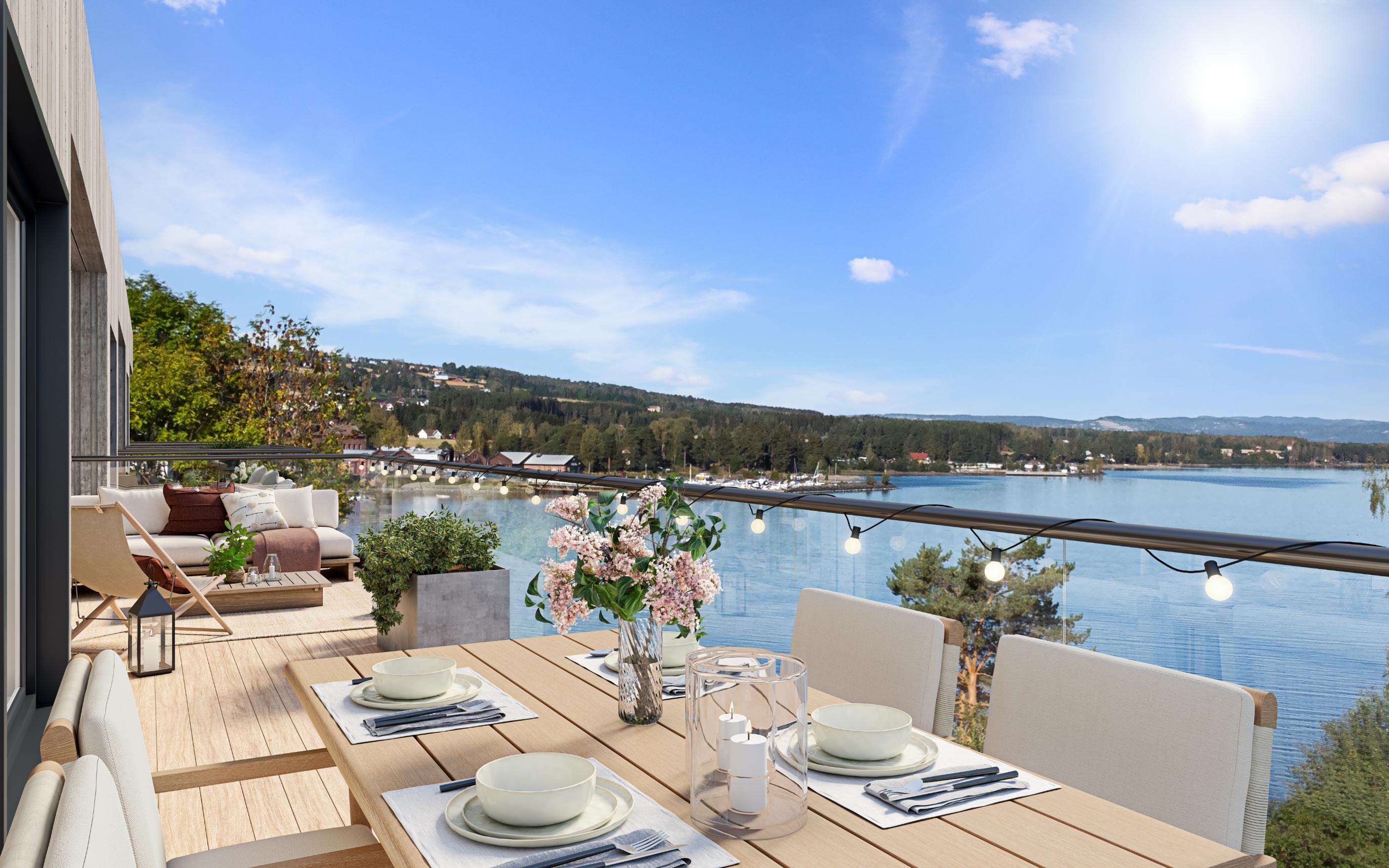 Terrasse med nydelig utsikt