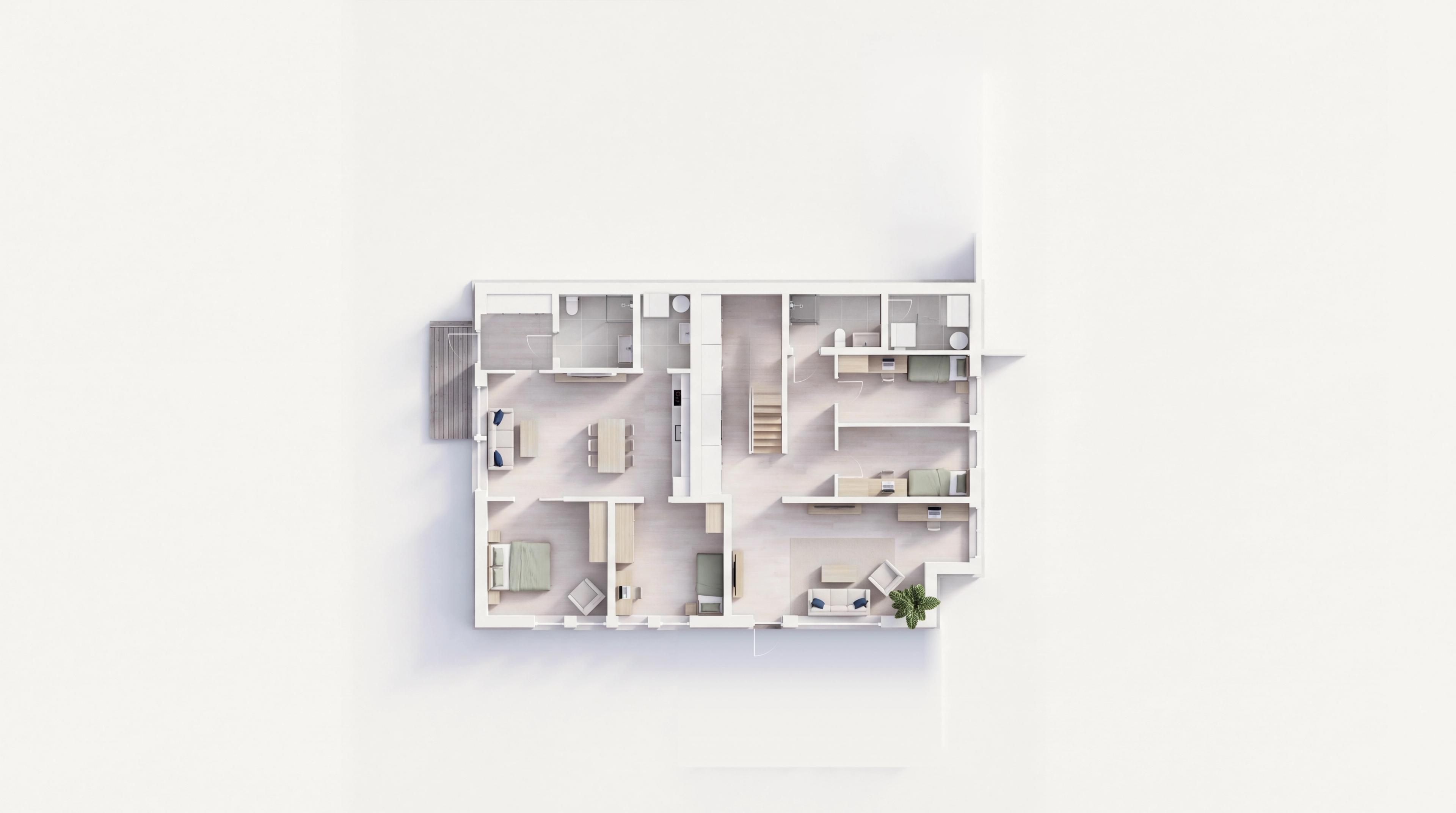 3D-plantegning Toppform underetasje