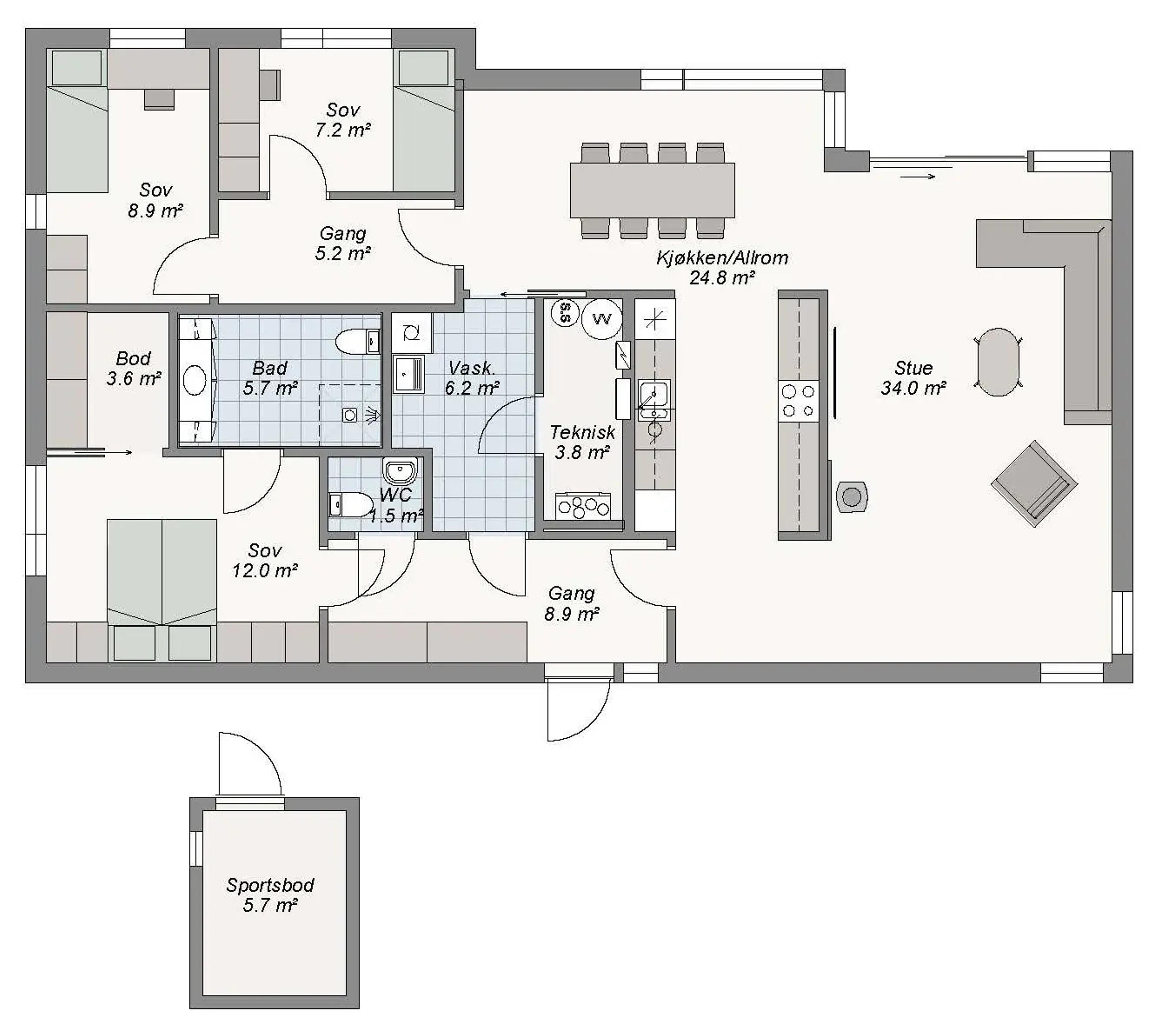 Planløsning Link 1. etg