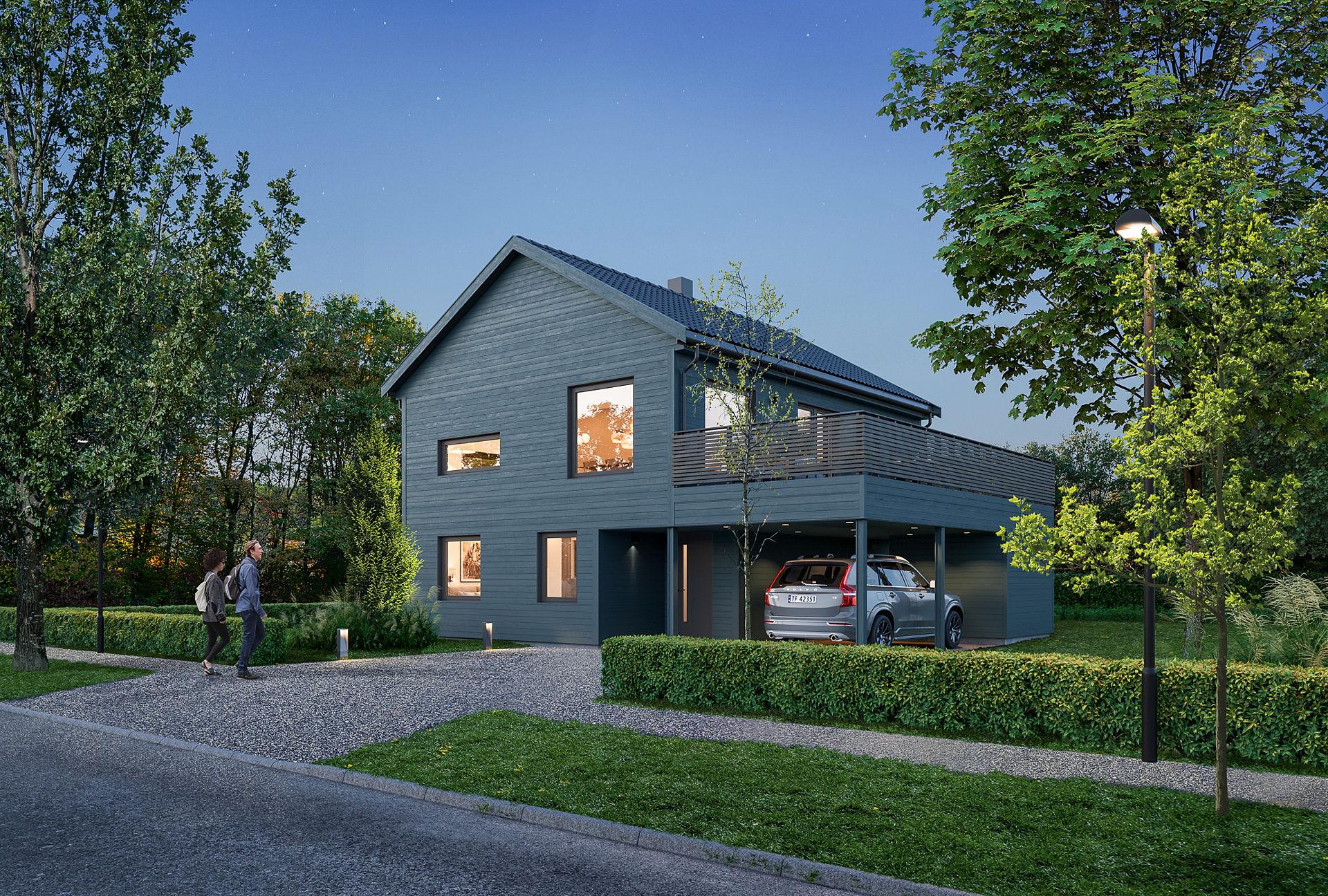 Eneboligen Luftig med carport fra Nordbohus