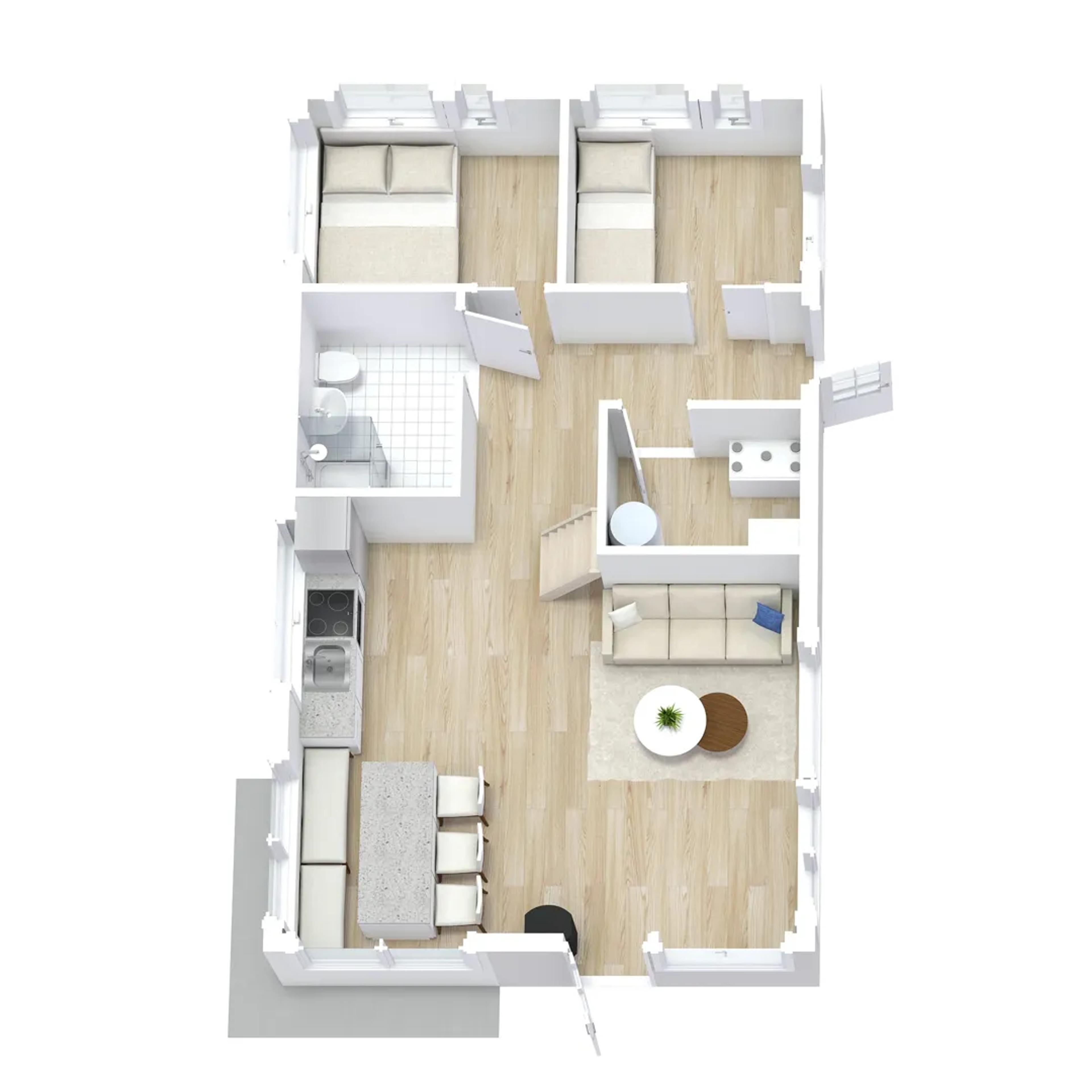 Hamarøy - plantegning 1 etg 3D