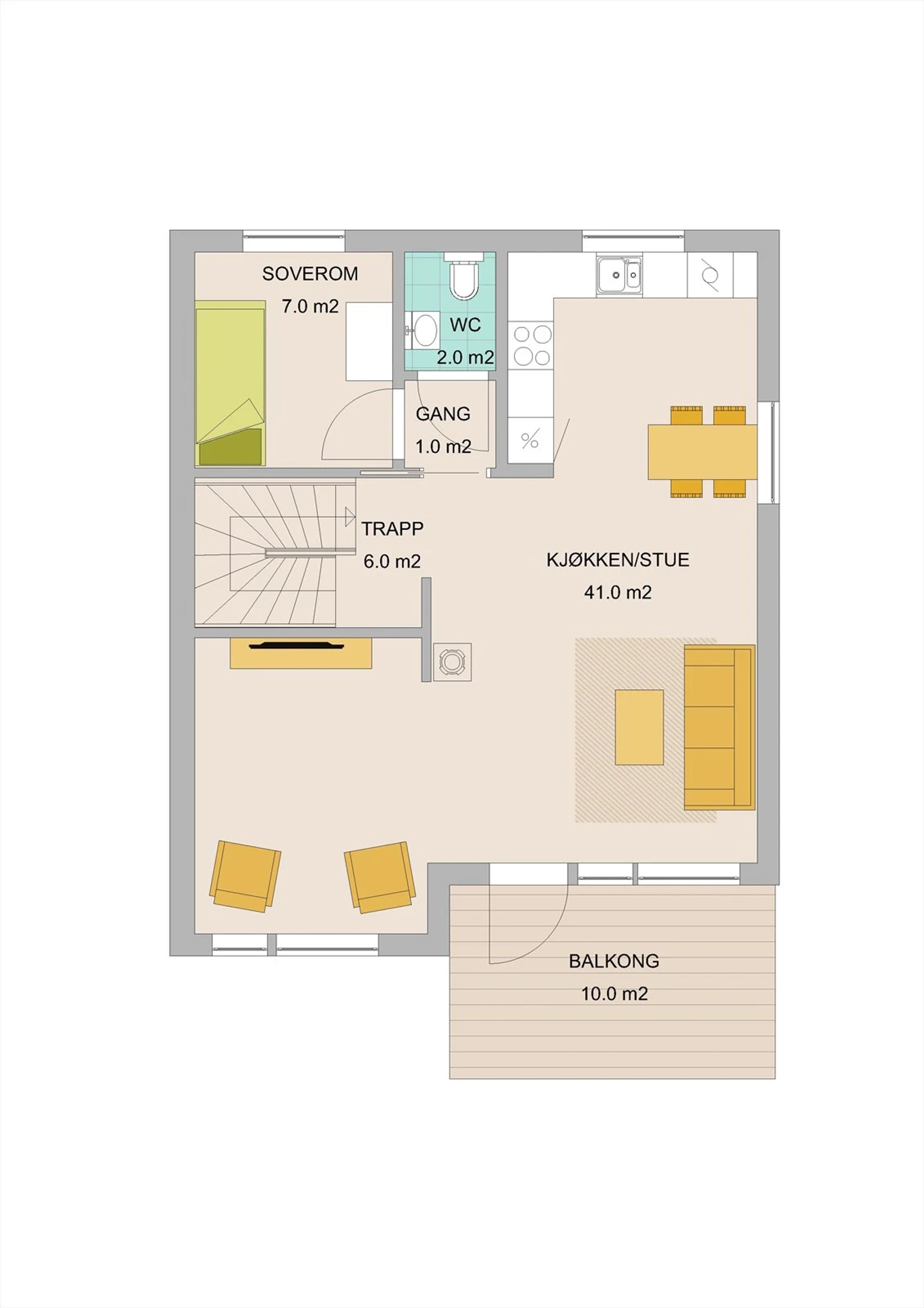 Plantegning 2. etg øst