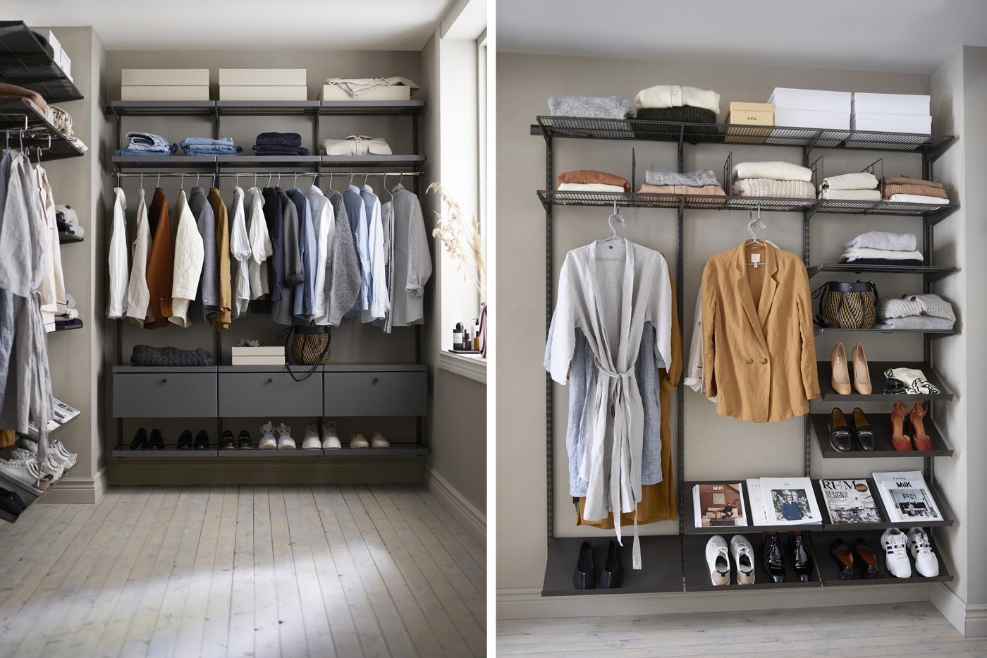 Elfa garderobe, walk in closet