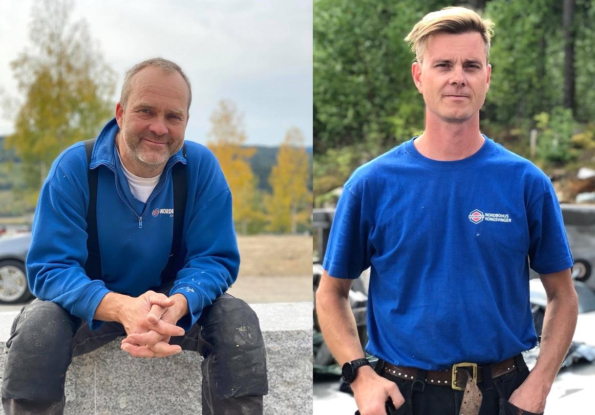 Peter Sahlström og Patrick Løvberg hos Nordbohus Kongsvinger AS bygget drømmeboligen til Heidi og Øivind.