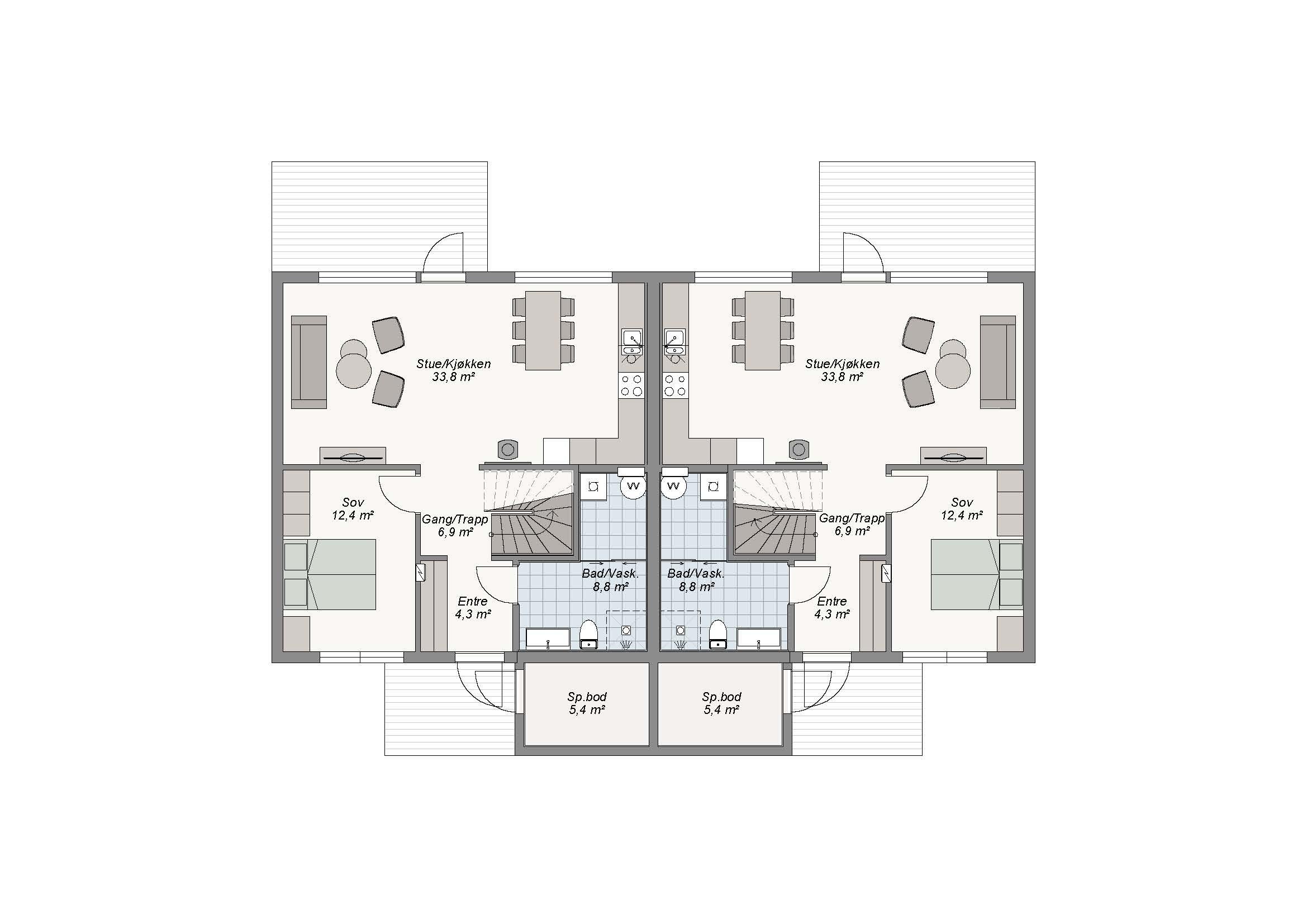 Planløsning Symmetri U.etg