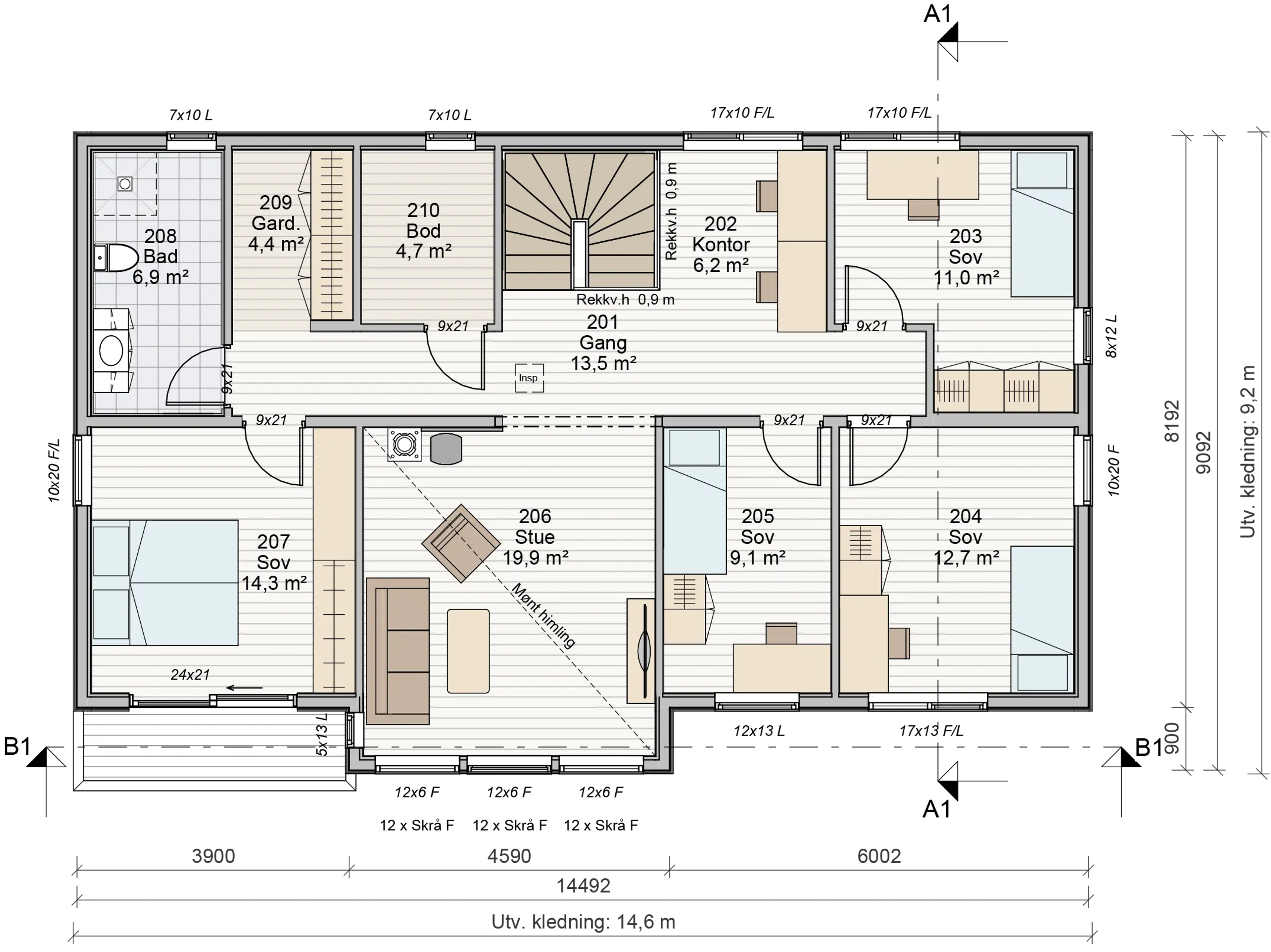 Lun planløsning 2. etasje