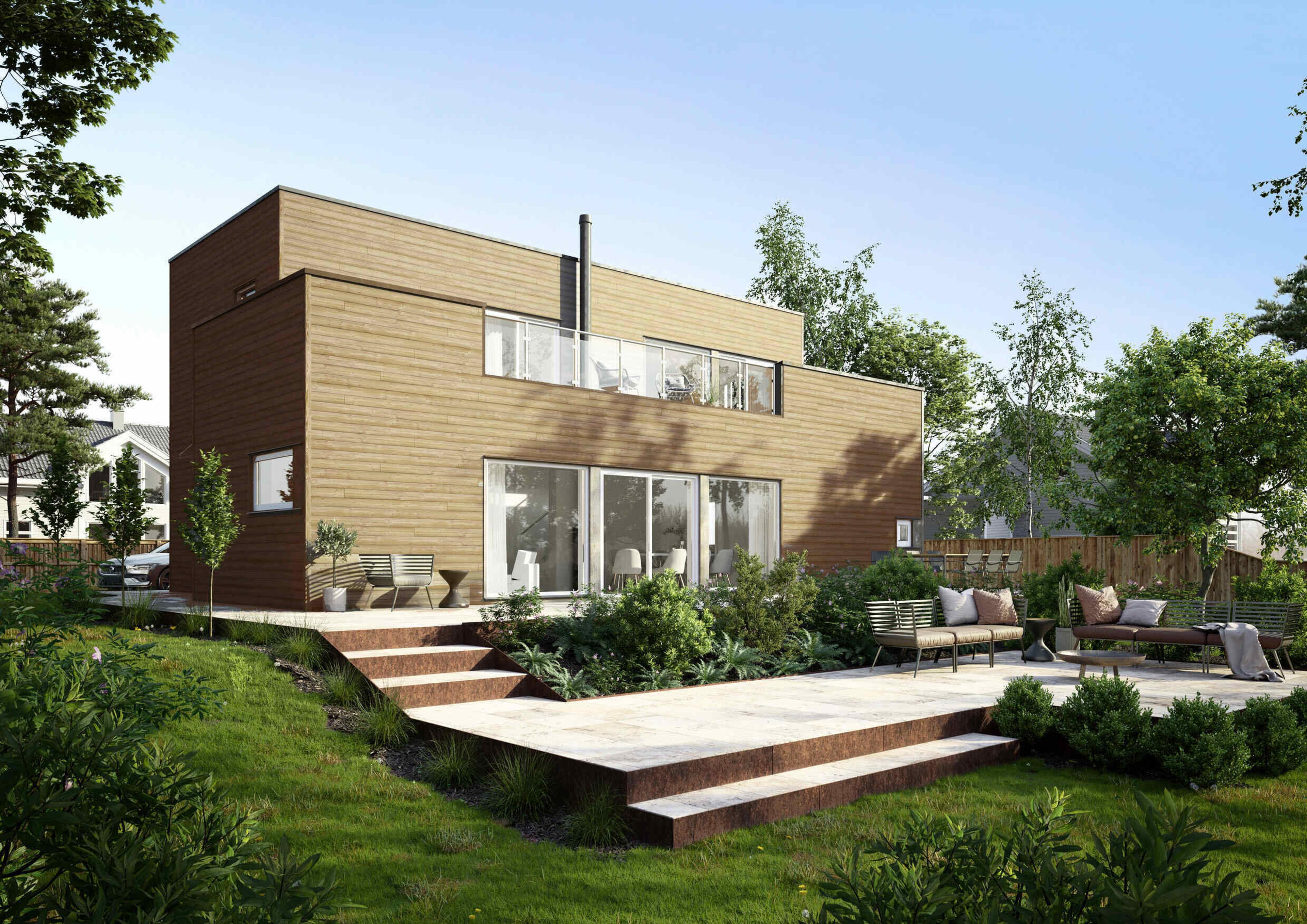 Eneboligen Kuba er en moderne bolig med takterrasse