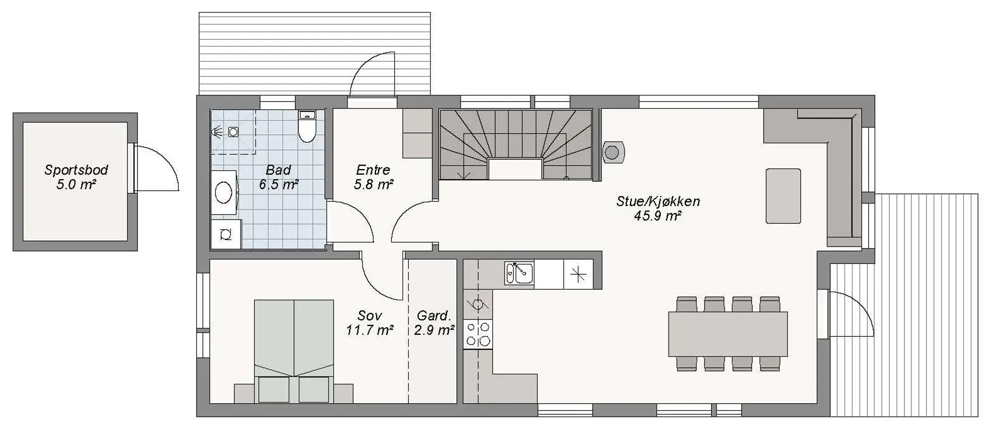 Planløsning Astro 1. etg