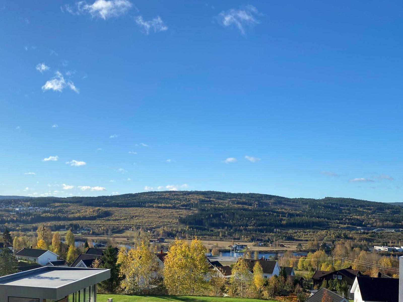 Flott utsikt fra terrassen deres