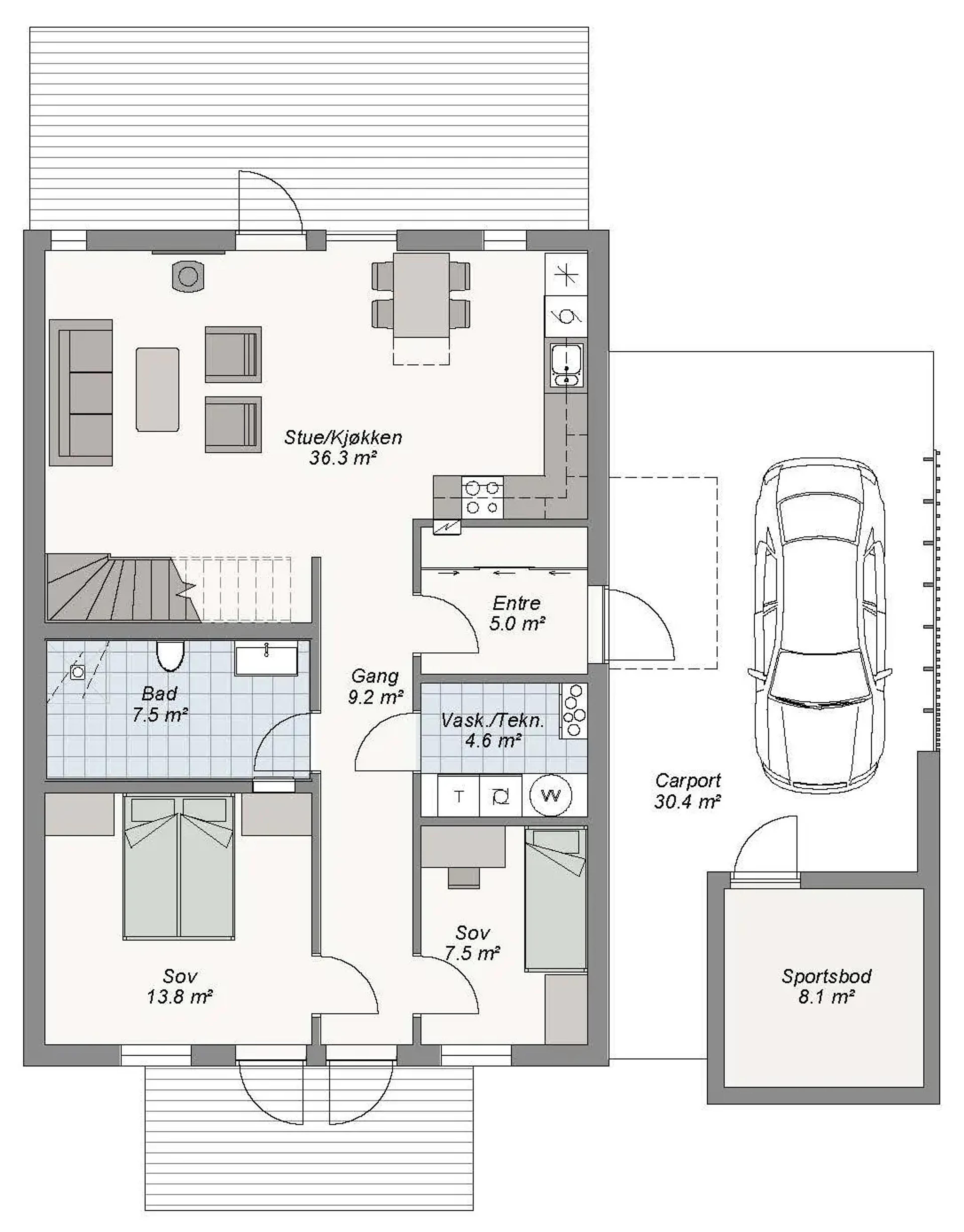 Planløsning Atlas 1. etg