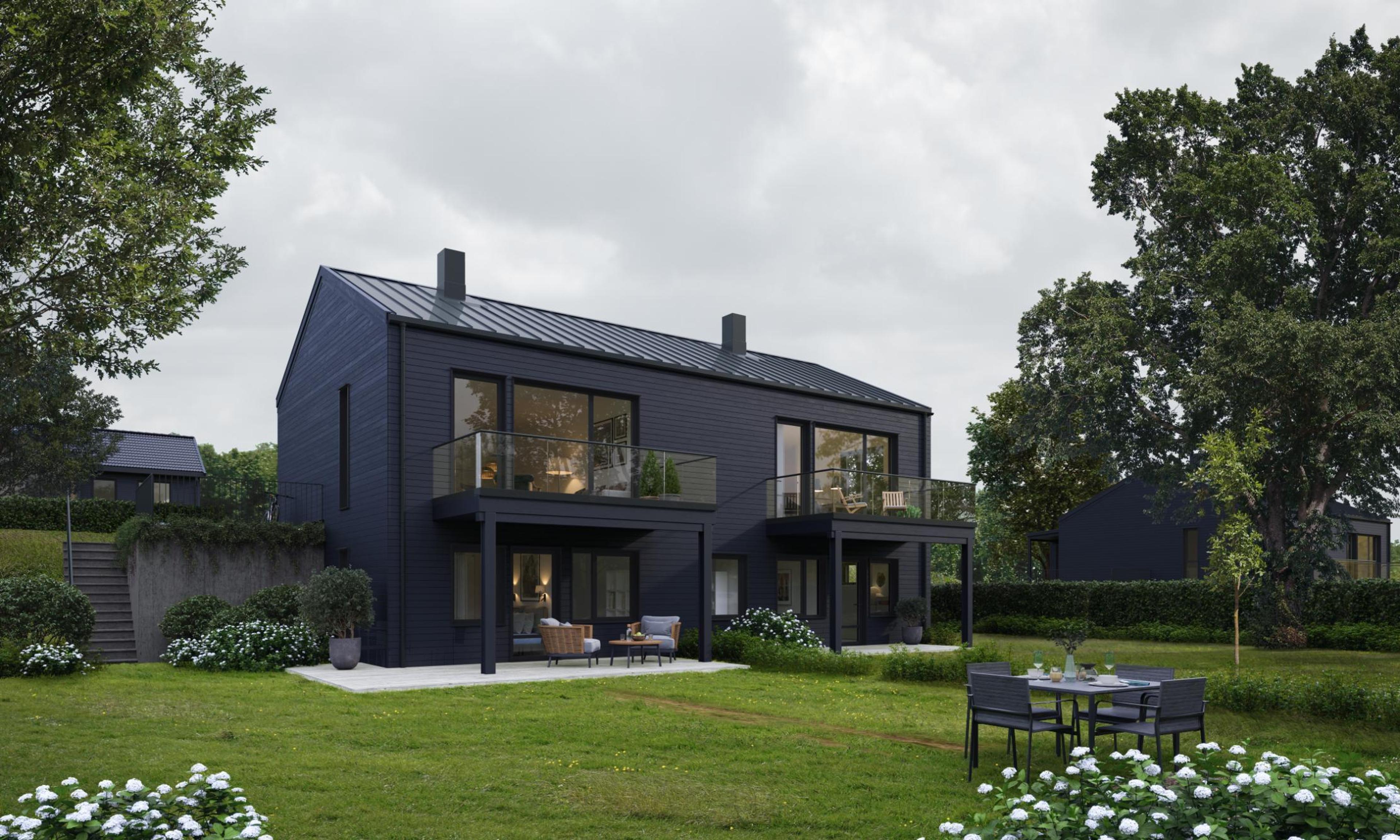 En tomannsbolig med to unike boliger.