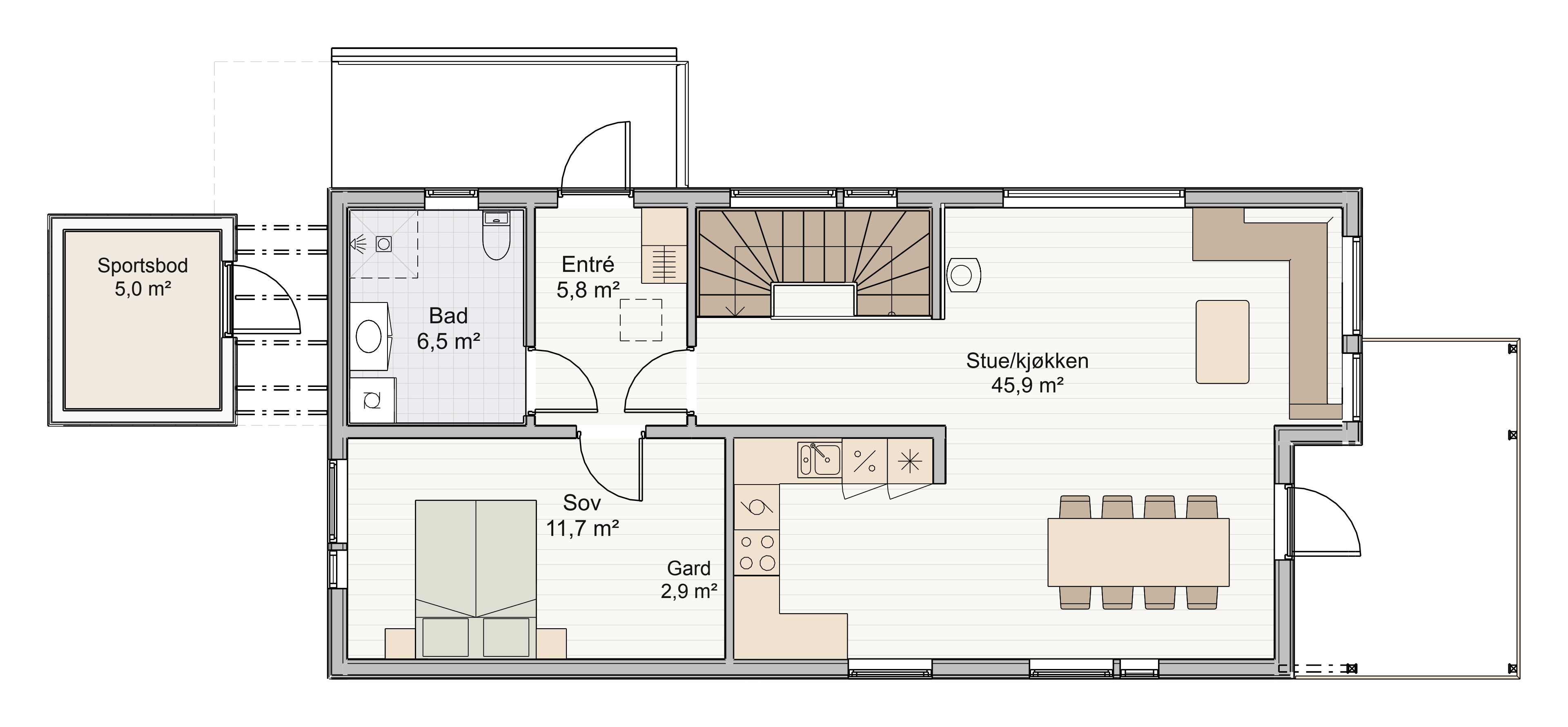 Planløsning Astro 1. etg
