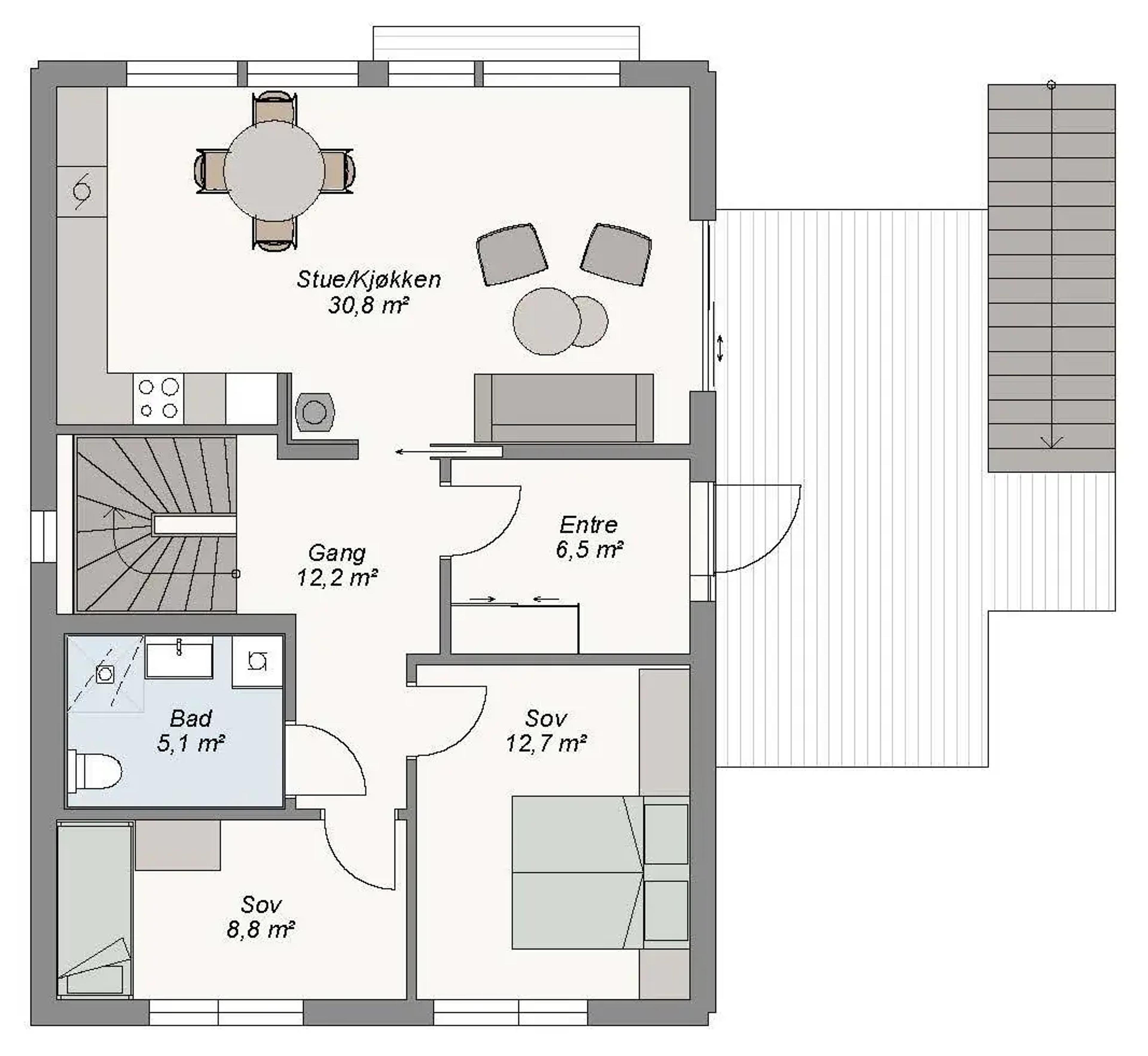 Evig plantegning 1. etg