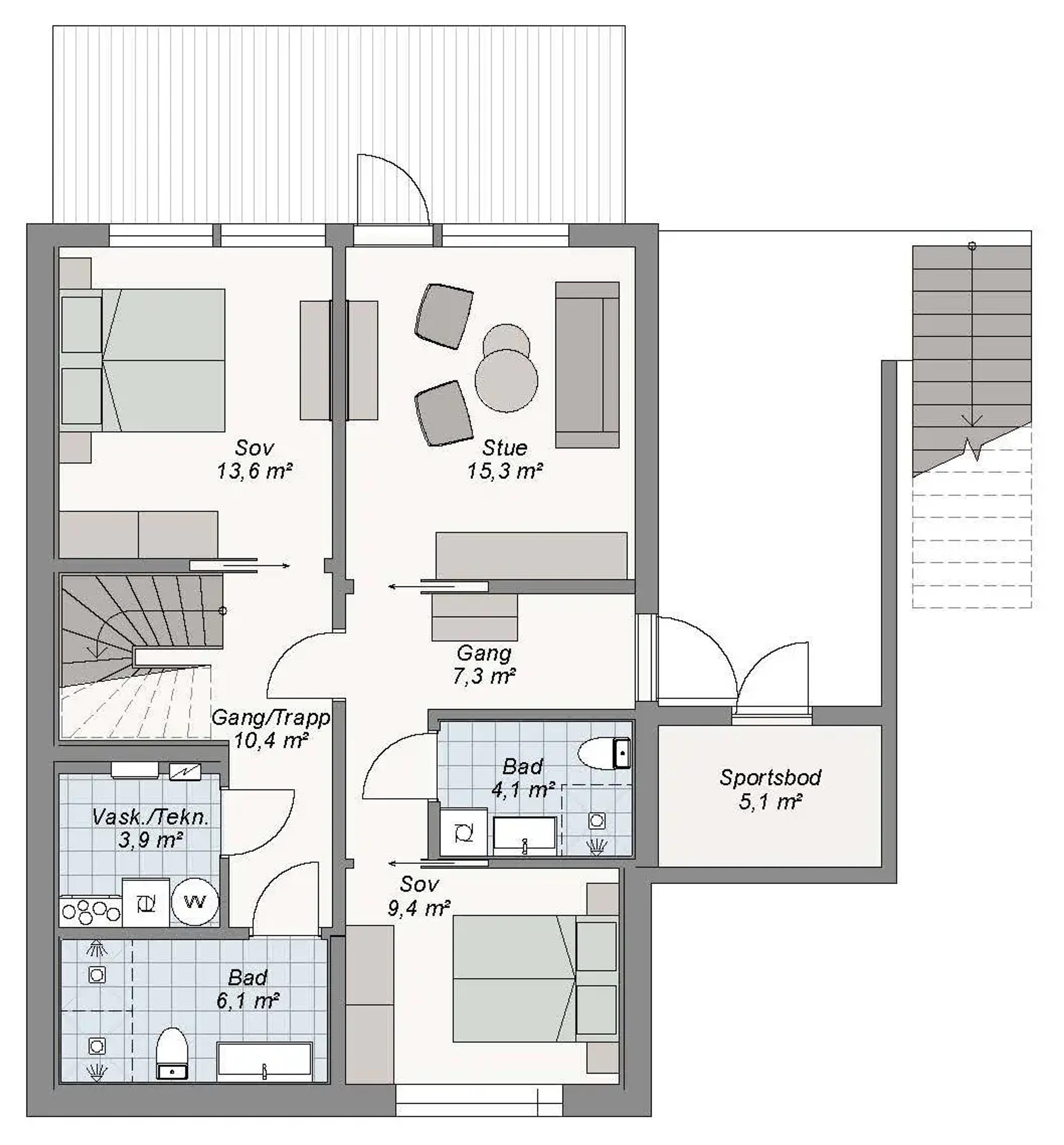Evig plantegning U. etg